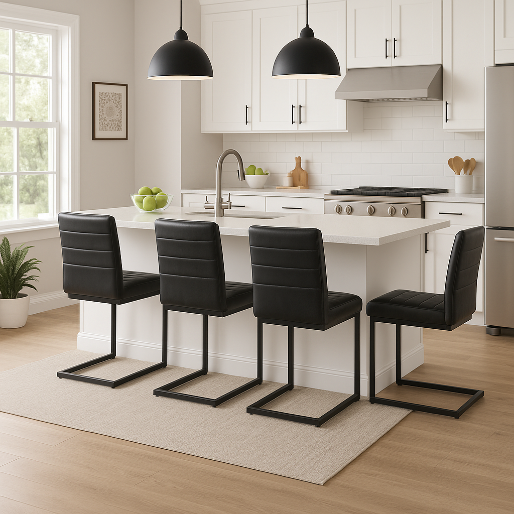 Vance Armless Dining Chairs Black Seat