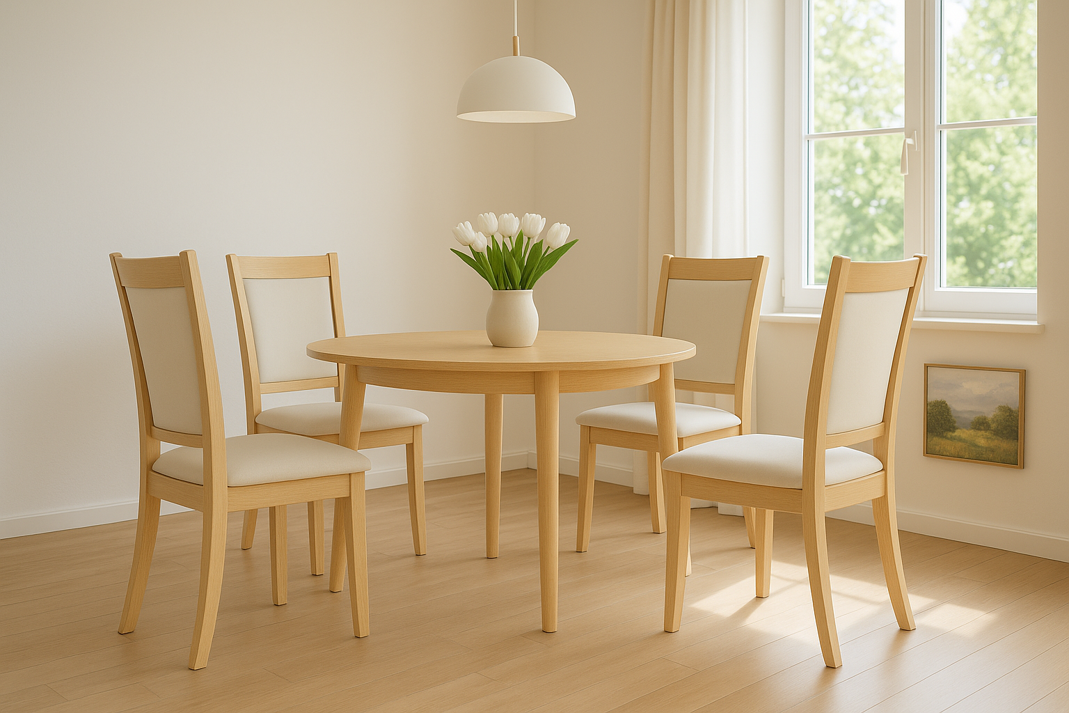Dax 5Pc Dining Set with Beige Seat