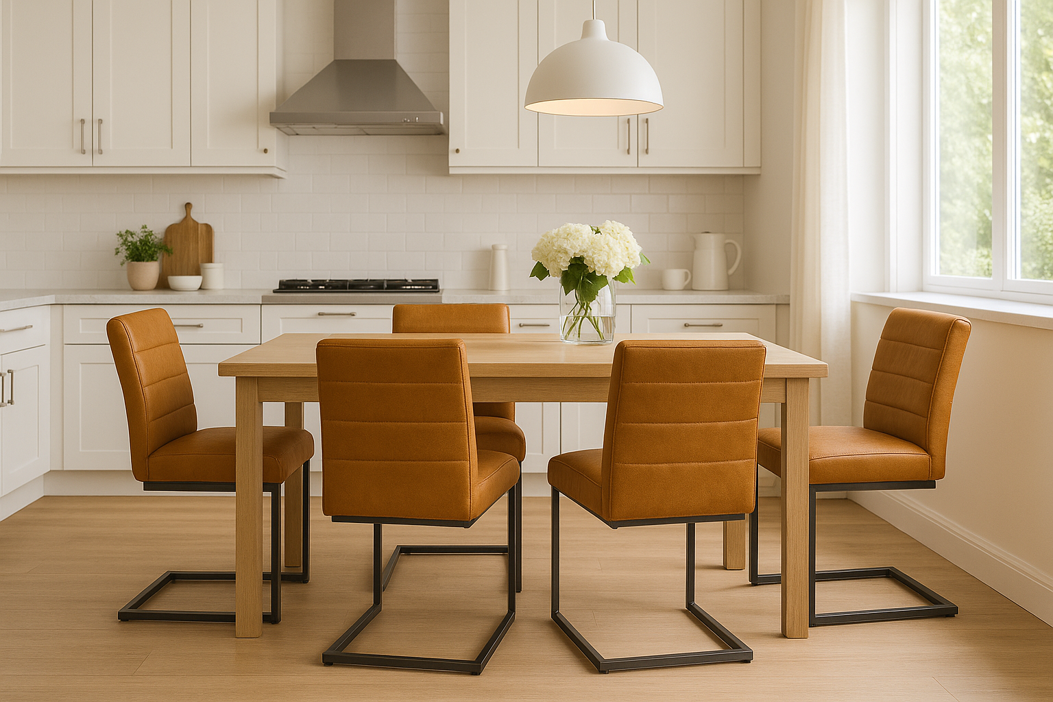 Vance Armless Dining Chairs Caramel Seat