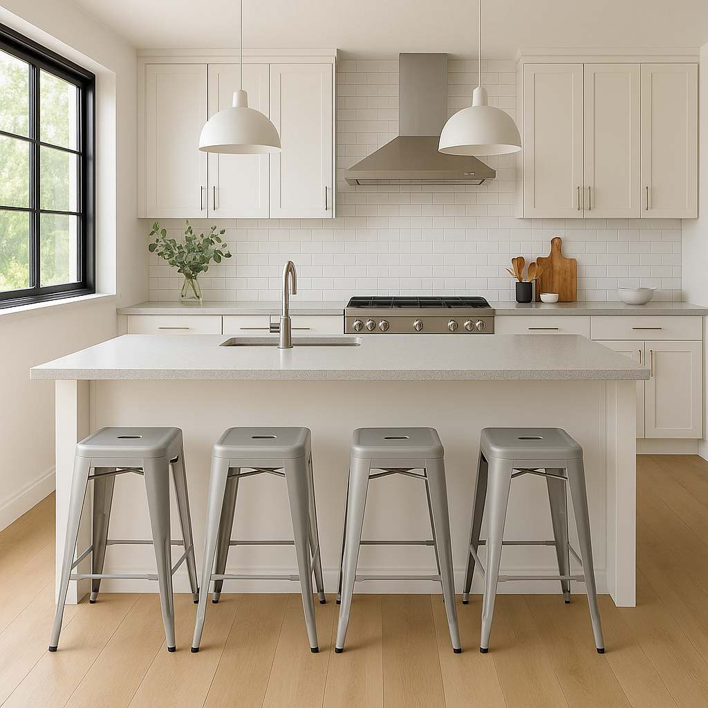 Knox Counter Height Metal Stools Square Seat
