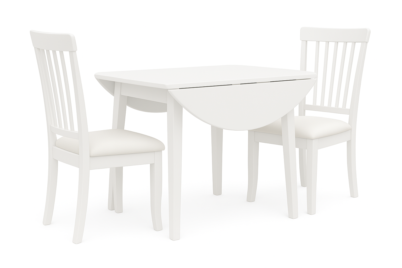 Jasper 3Pc Drop-Leaf Dining Set with Ivory Seat