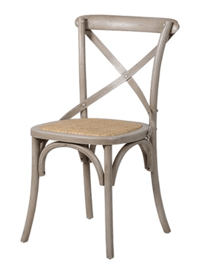 Steele Cross Back Dining Chairs Rattan Seat