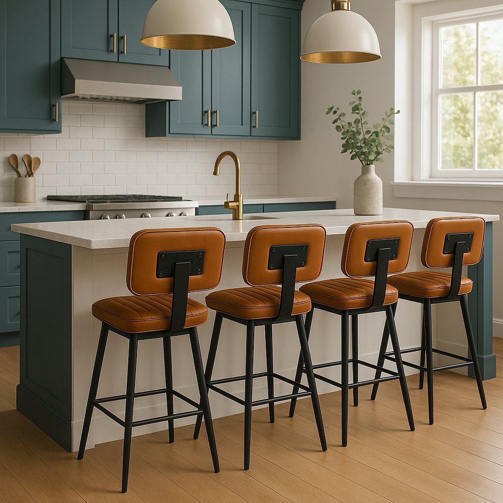Maddox Counter Height Barstools Caramel Seat