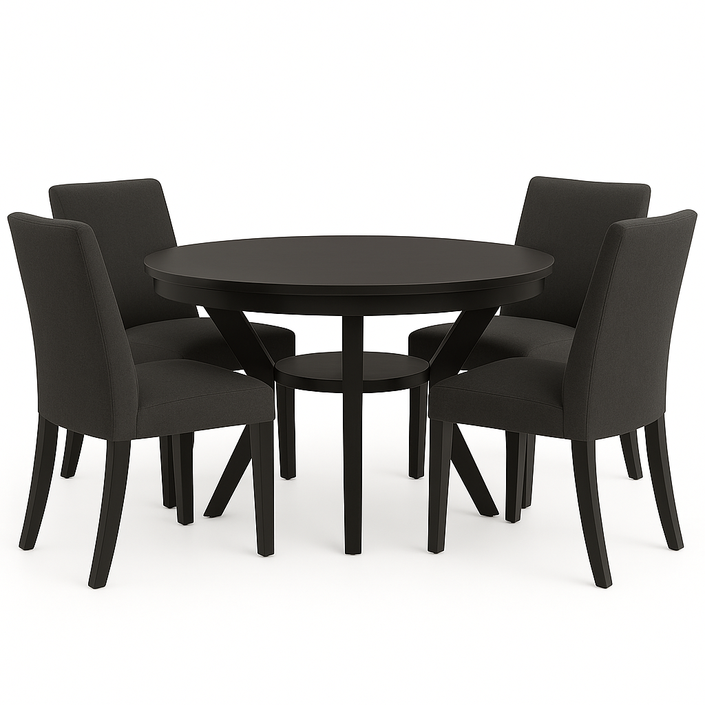 Rylan 5Pc Dining Set with Black Seat