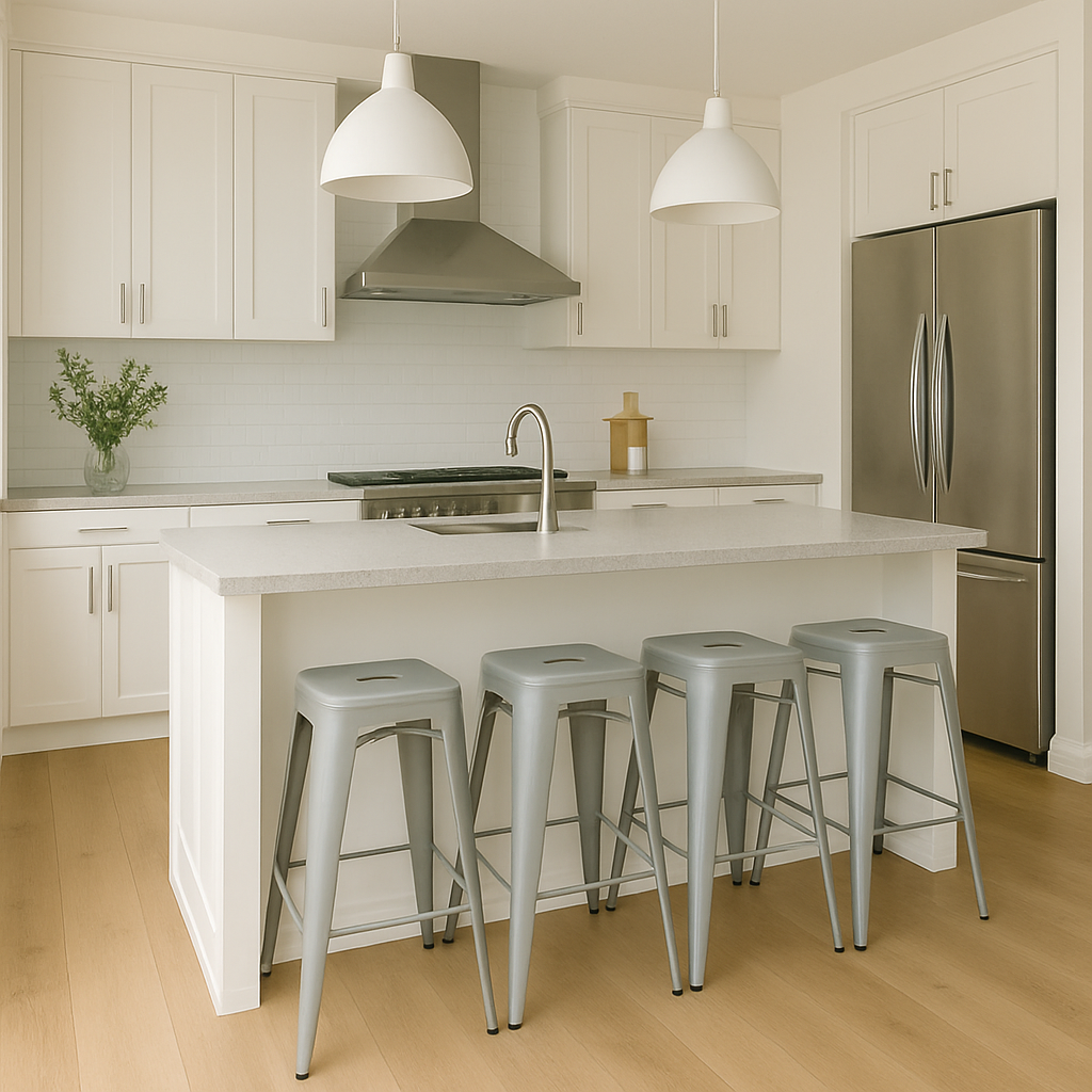 Knox Counter Height Metal Stools Square Seat