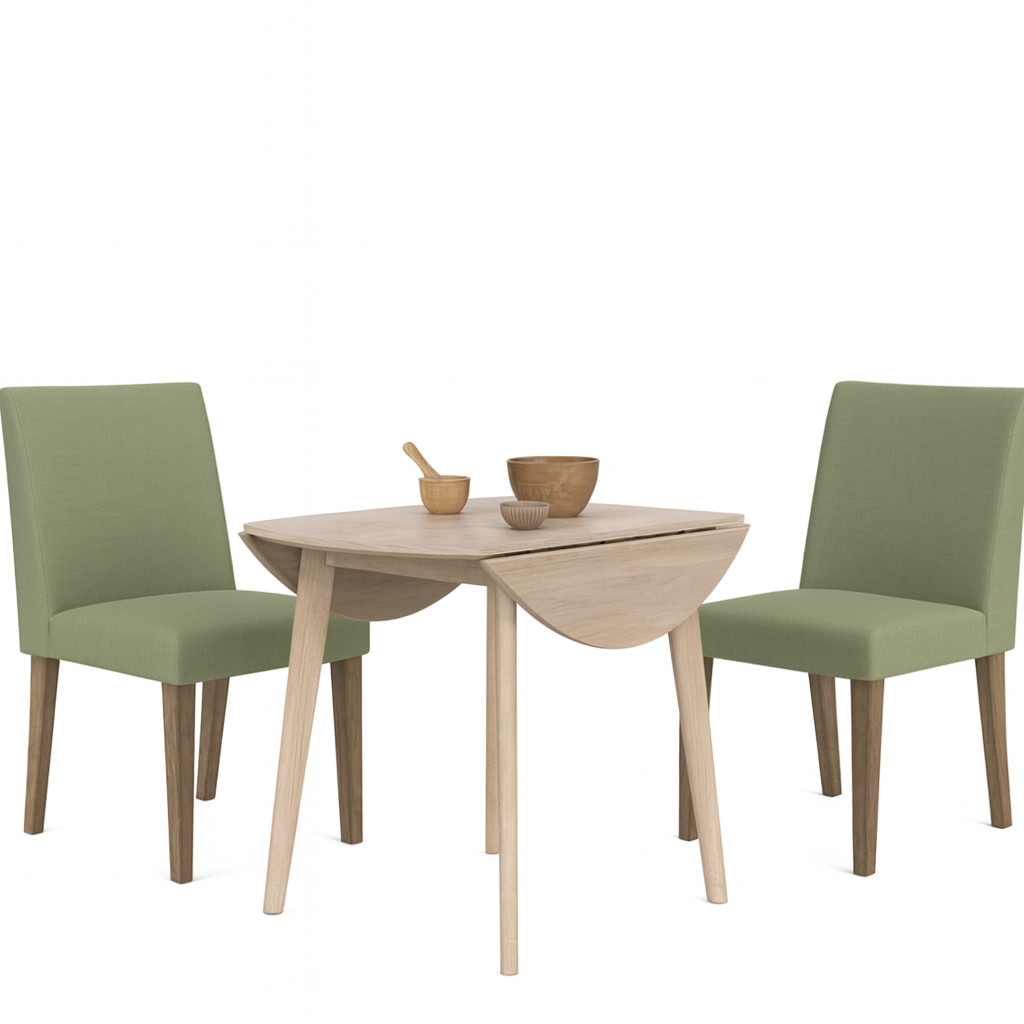 Hugo 3Pc Drop-Leaf Dining Set with Green Seat