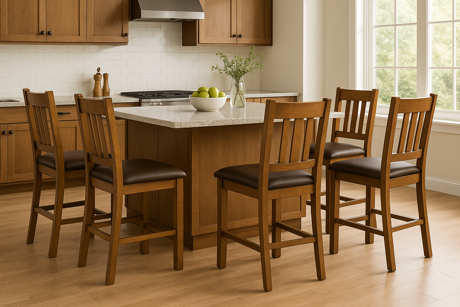 Camden Slat Back Counter Height Barstool