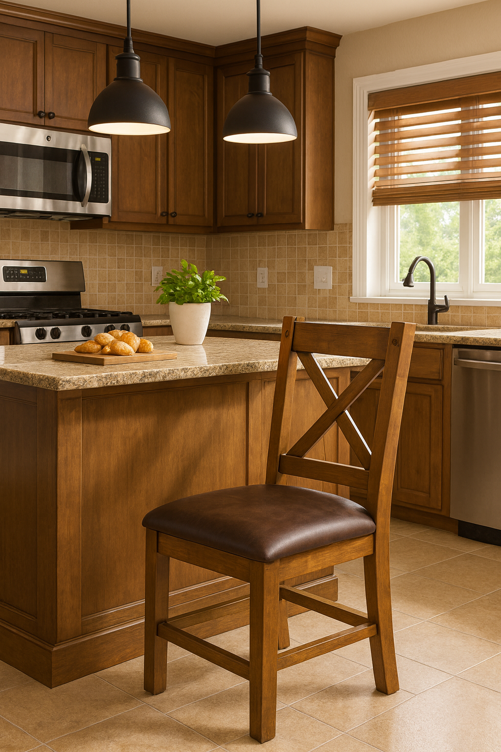 Hawthorne x Back Dining Chair Brown Seat