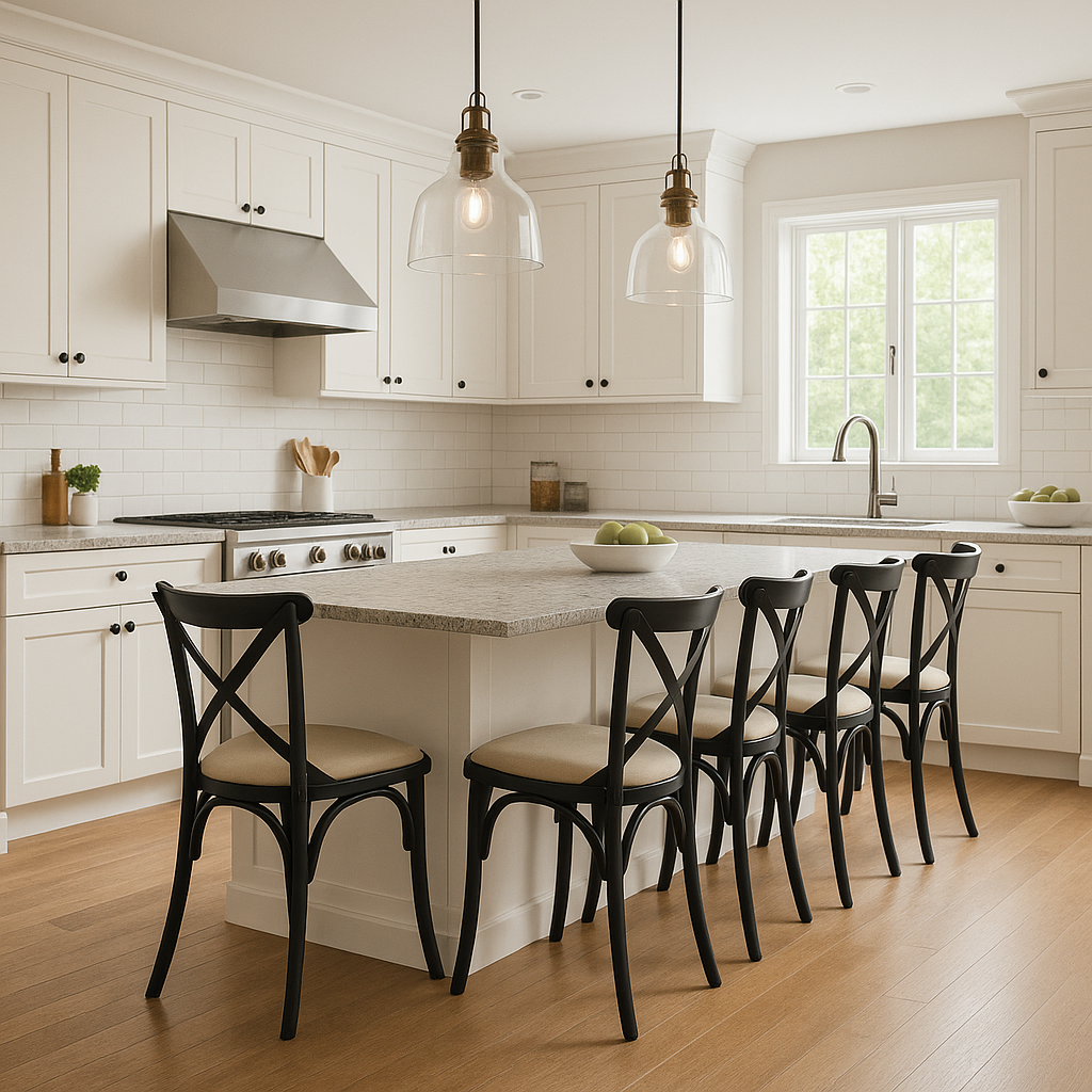 Slate Dining Chairs Beige Seat