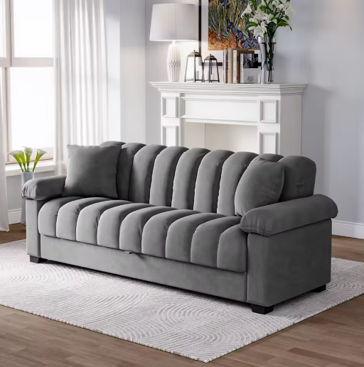 Gray Three-Seater Sofa