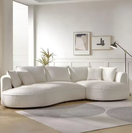 Modern White Curved Sofa