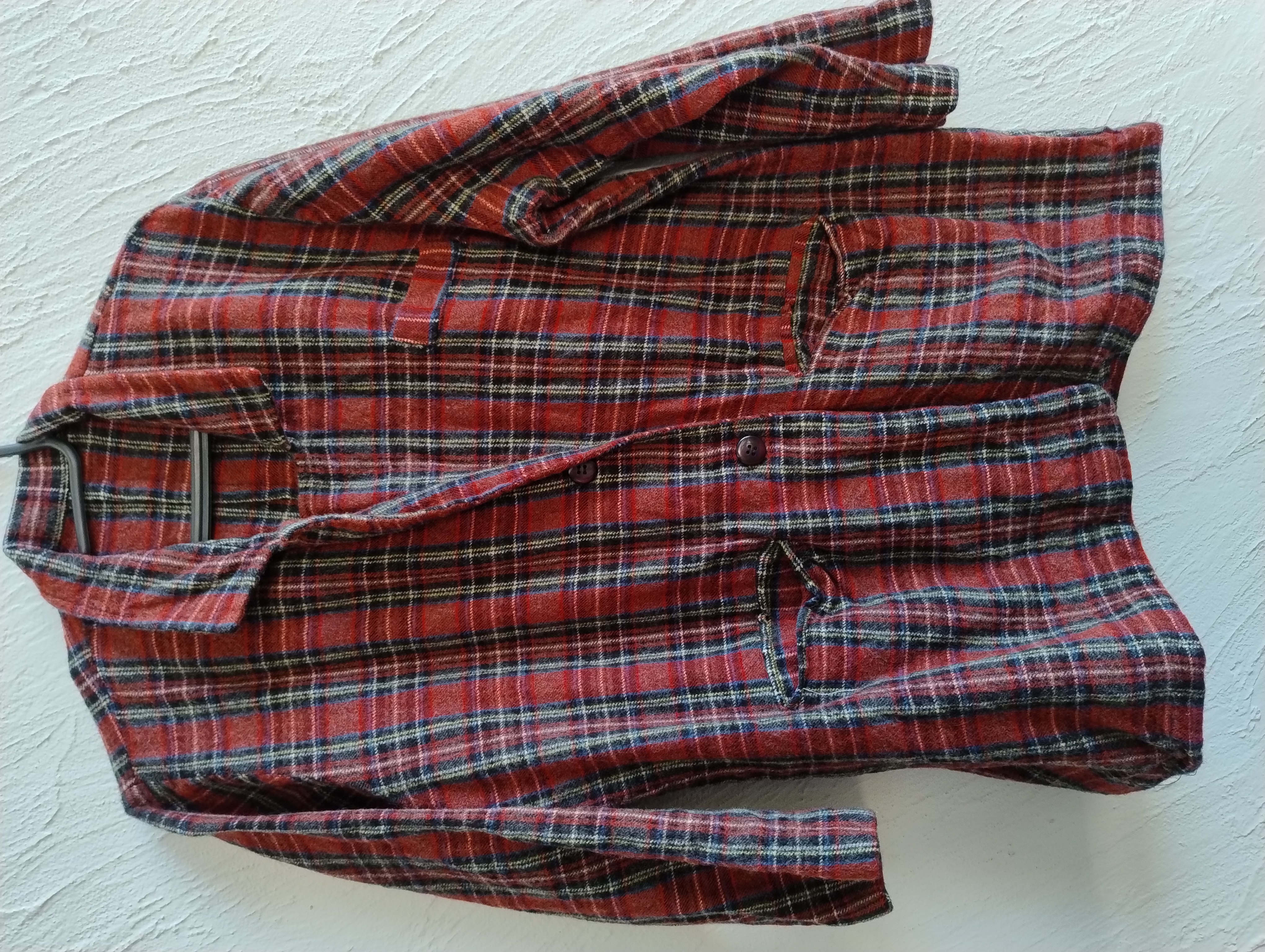 Casaco feminino xadrez vermelha