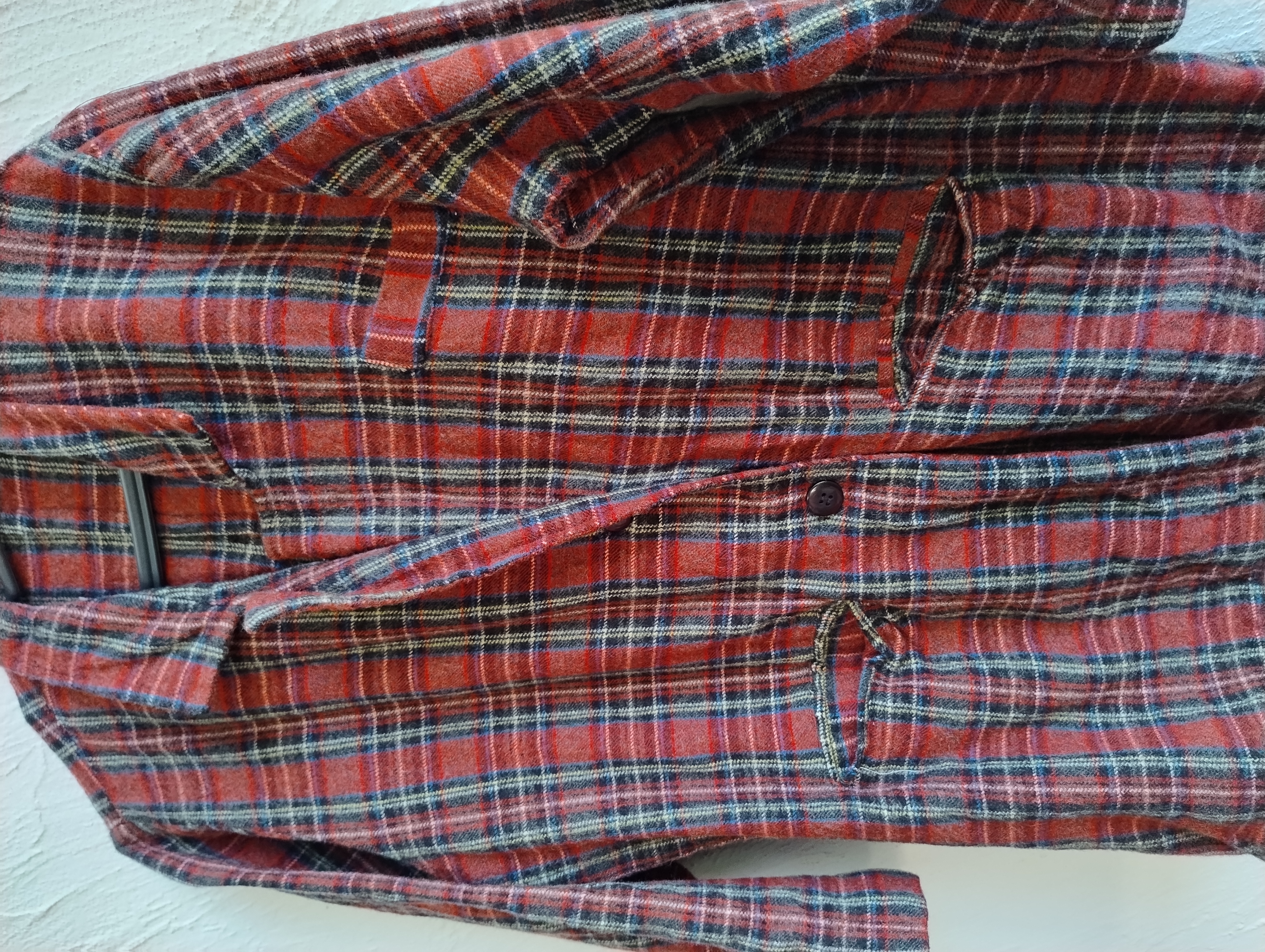 Casaco feminino xadrez vermelha