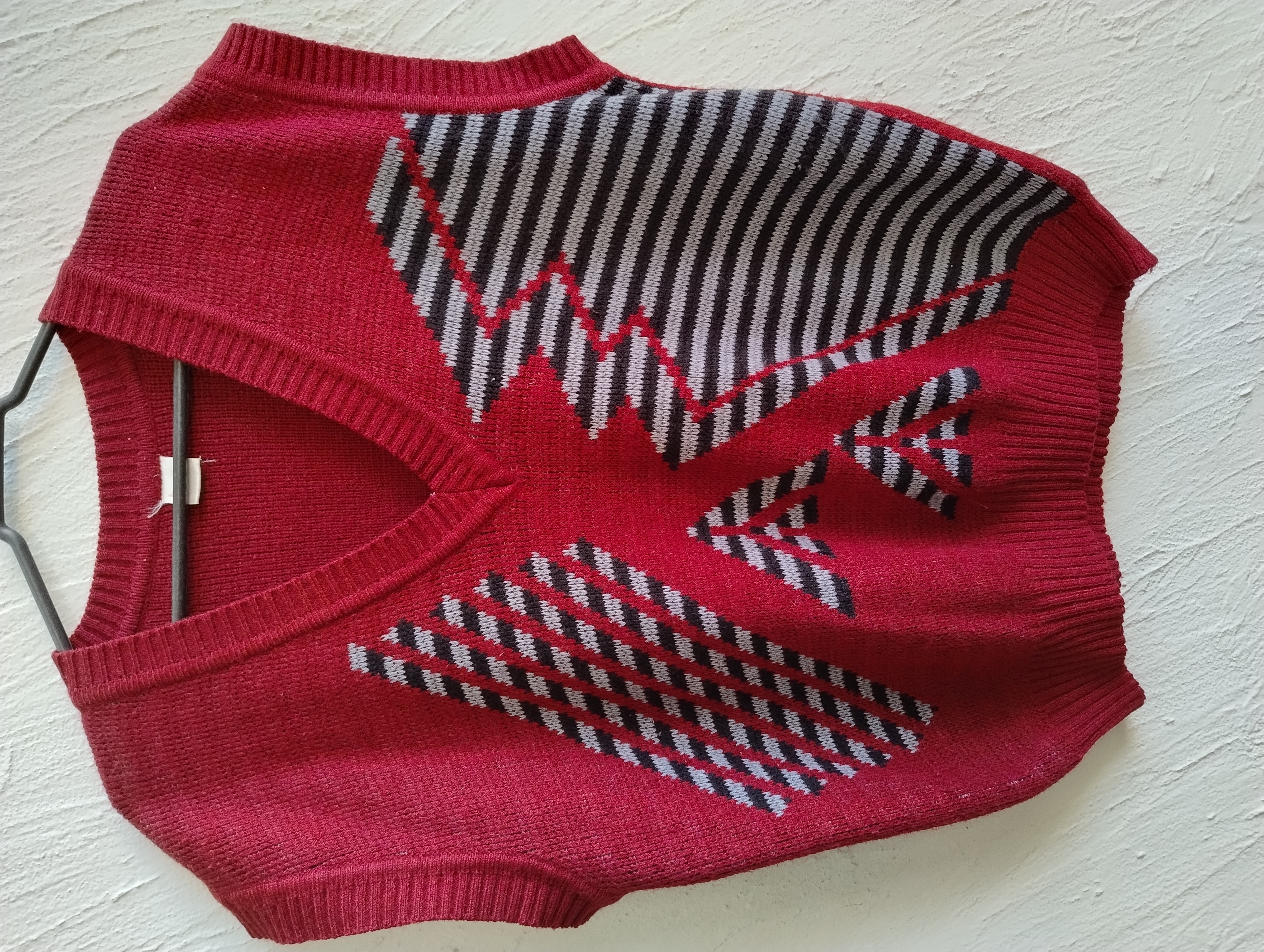 Colete masculino de Lã Vermelho