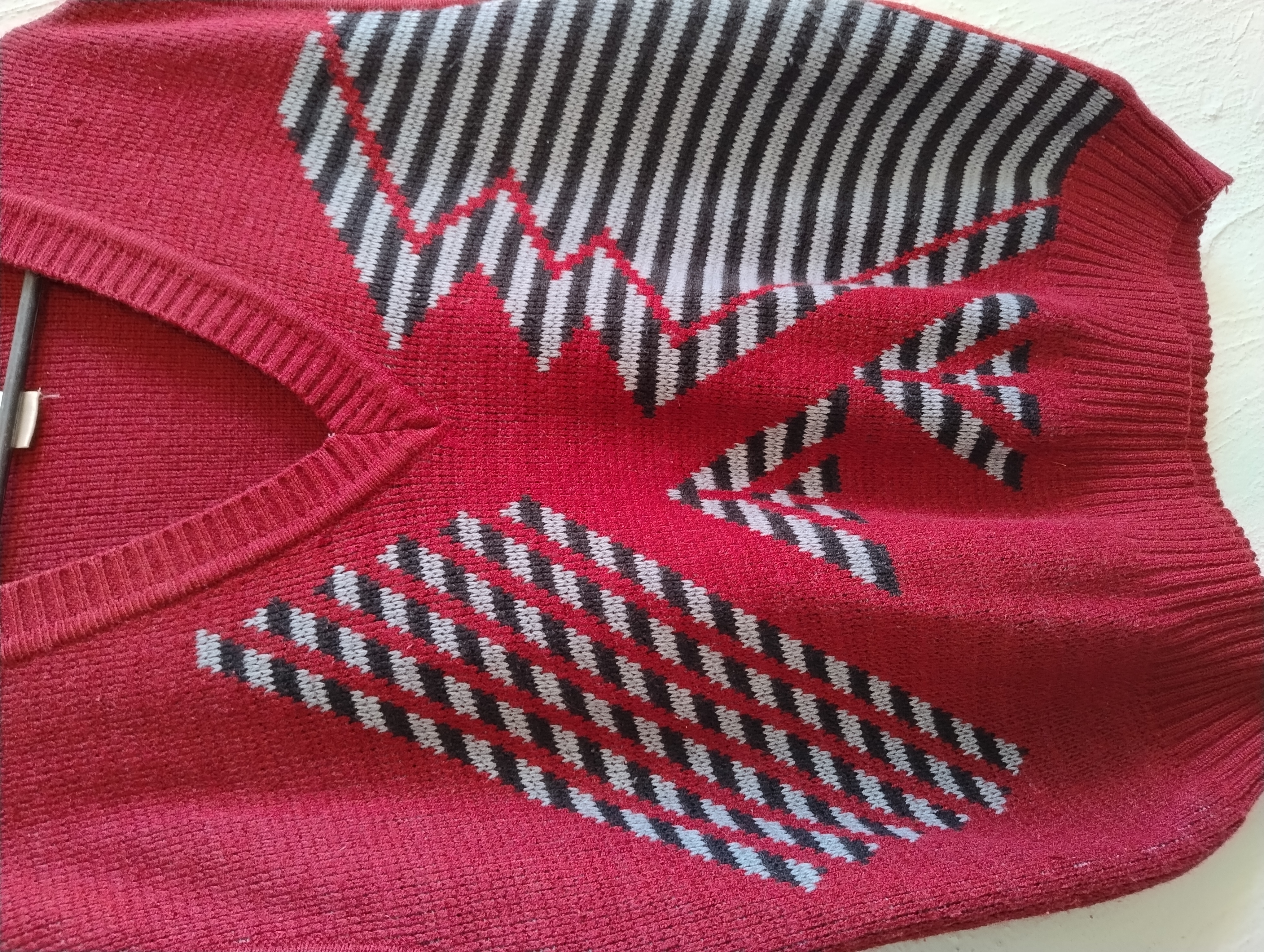 Colete masculino de Lã Vermelho