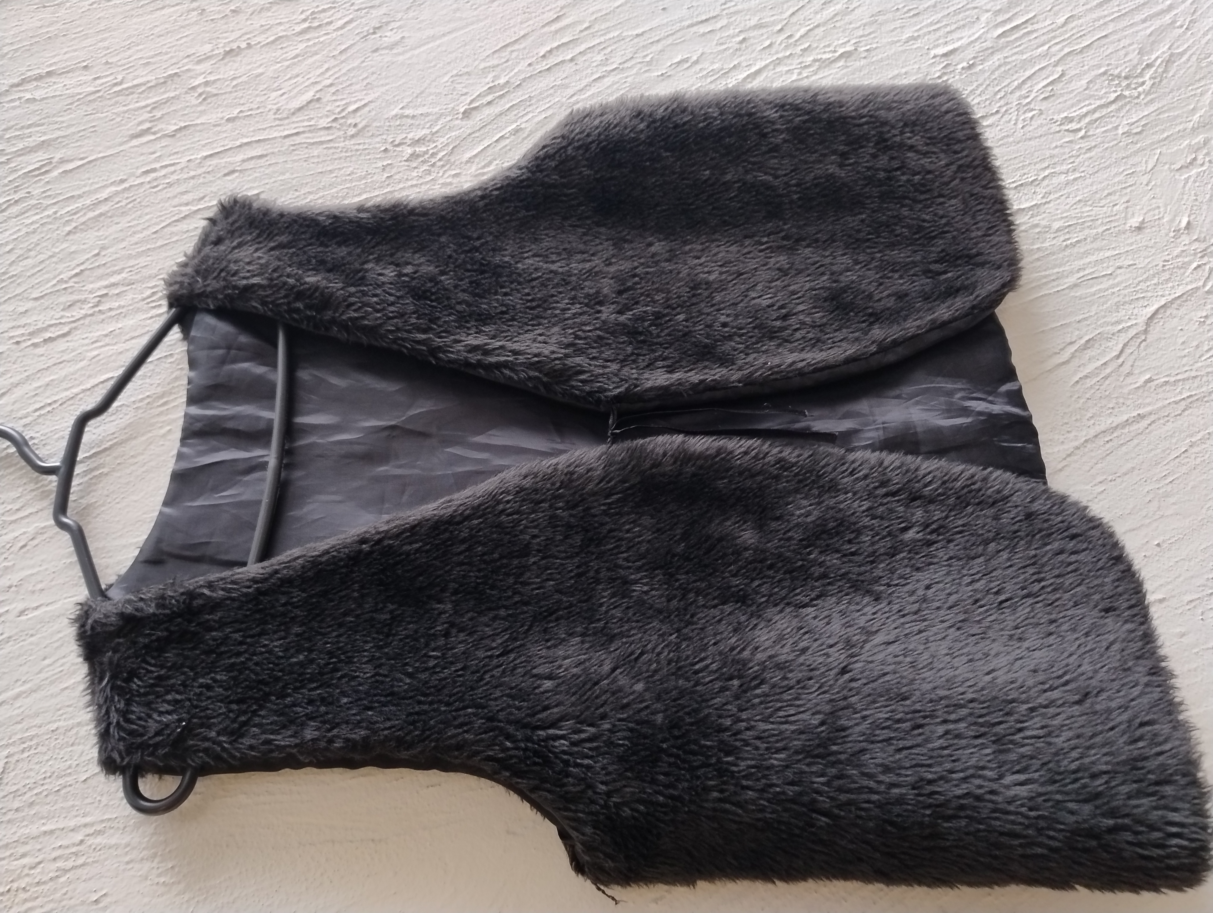 Colete de pele sintética preto - M