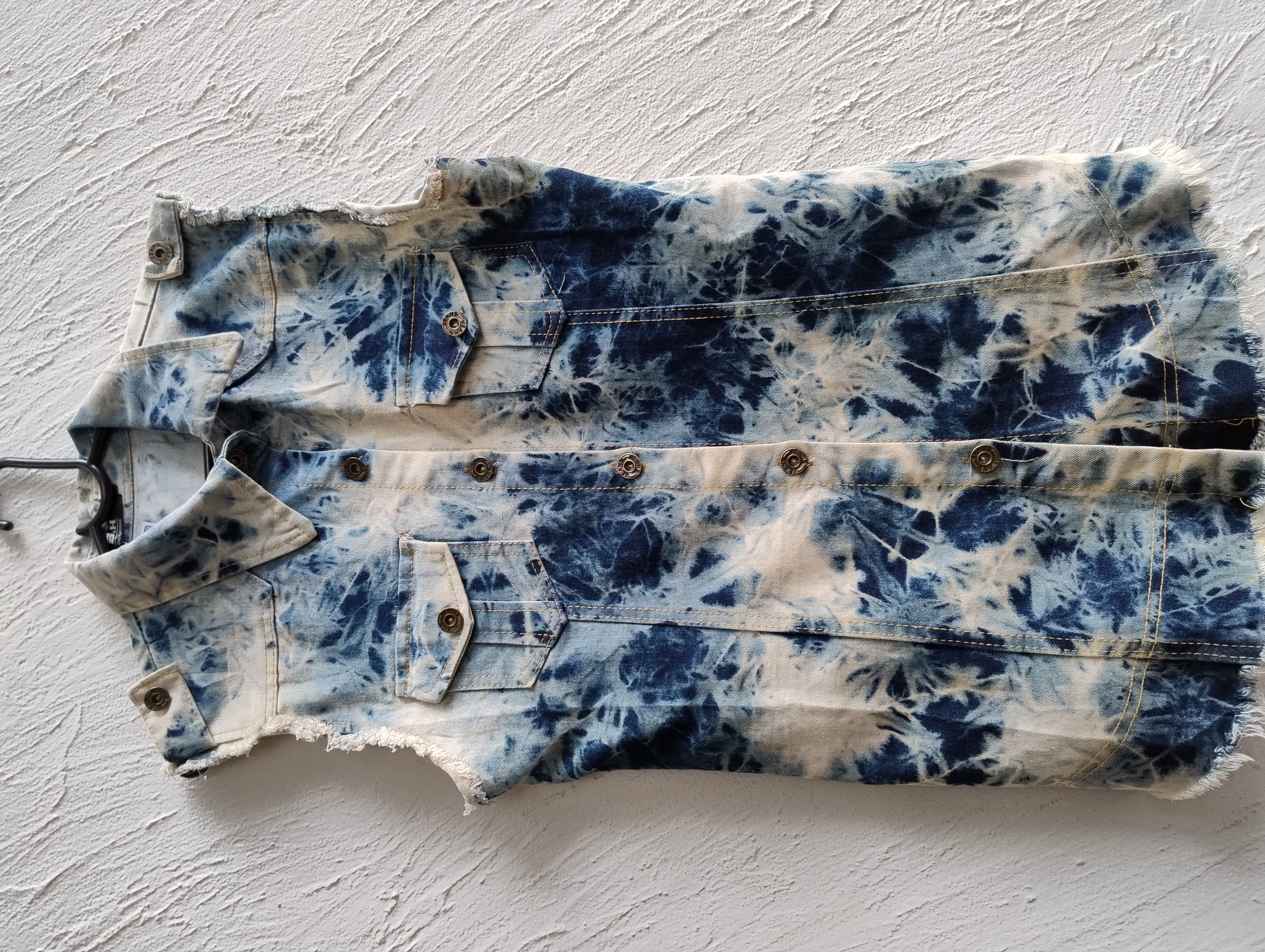Colete jeans tie-dye - P