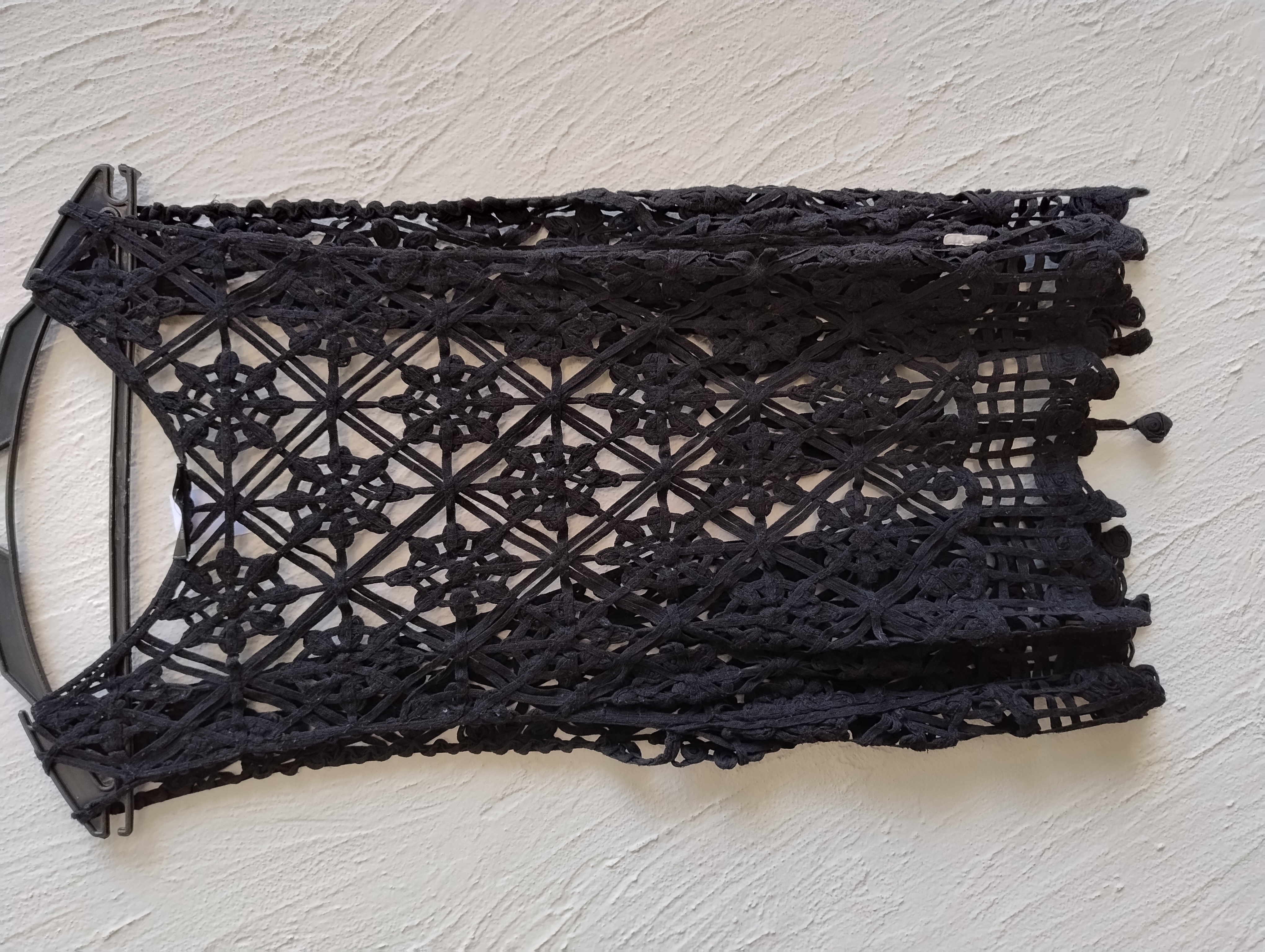 Colete de crochê preto -G