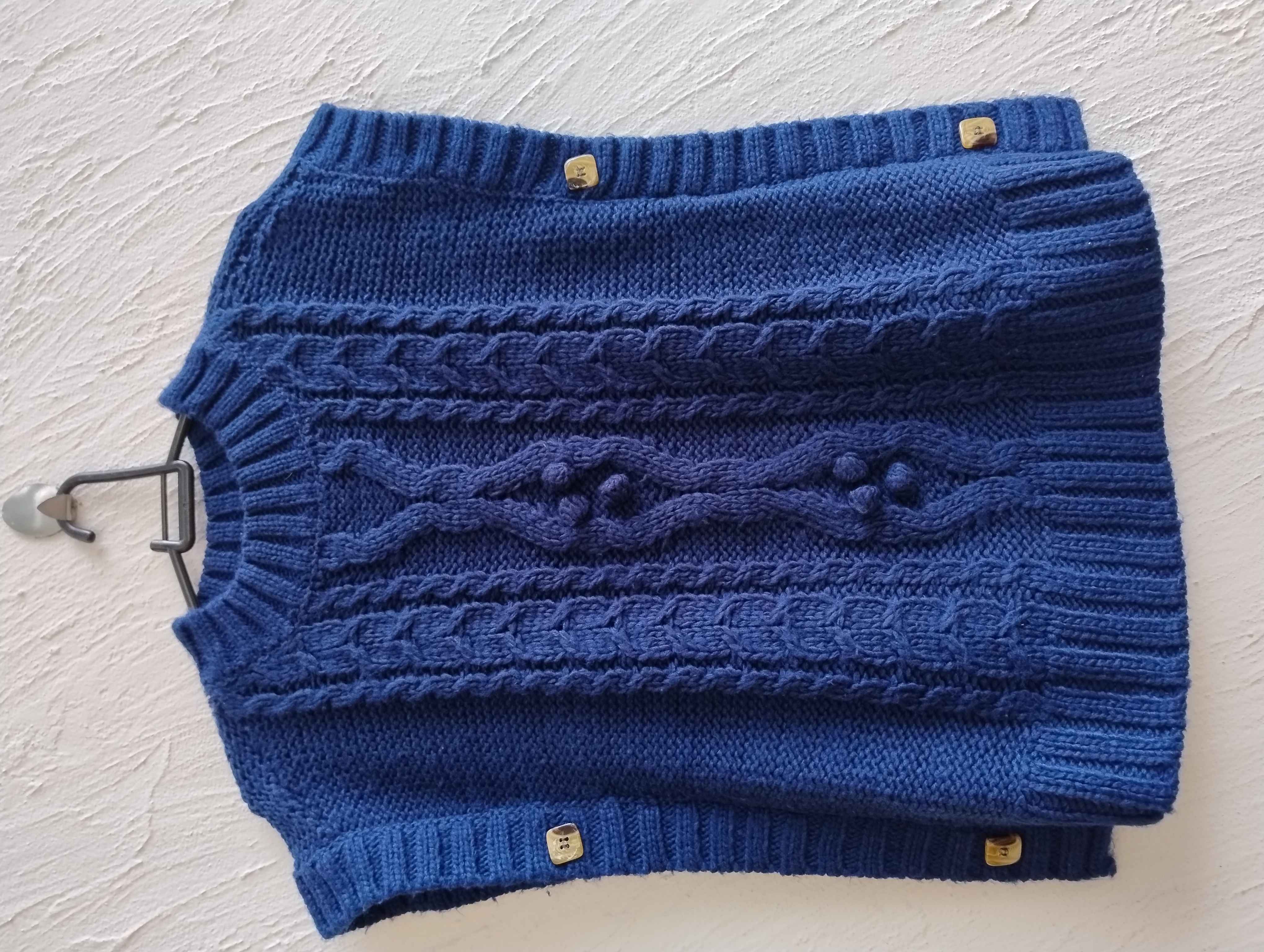 Colete de lã azul - P