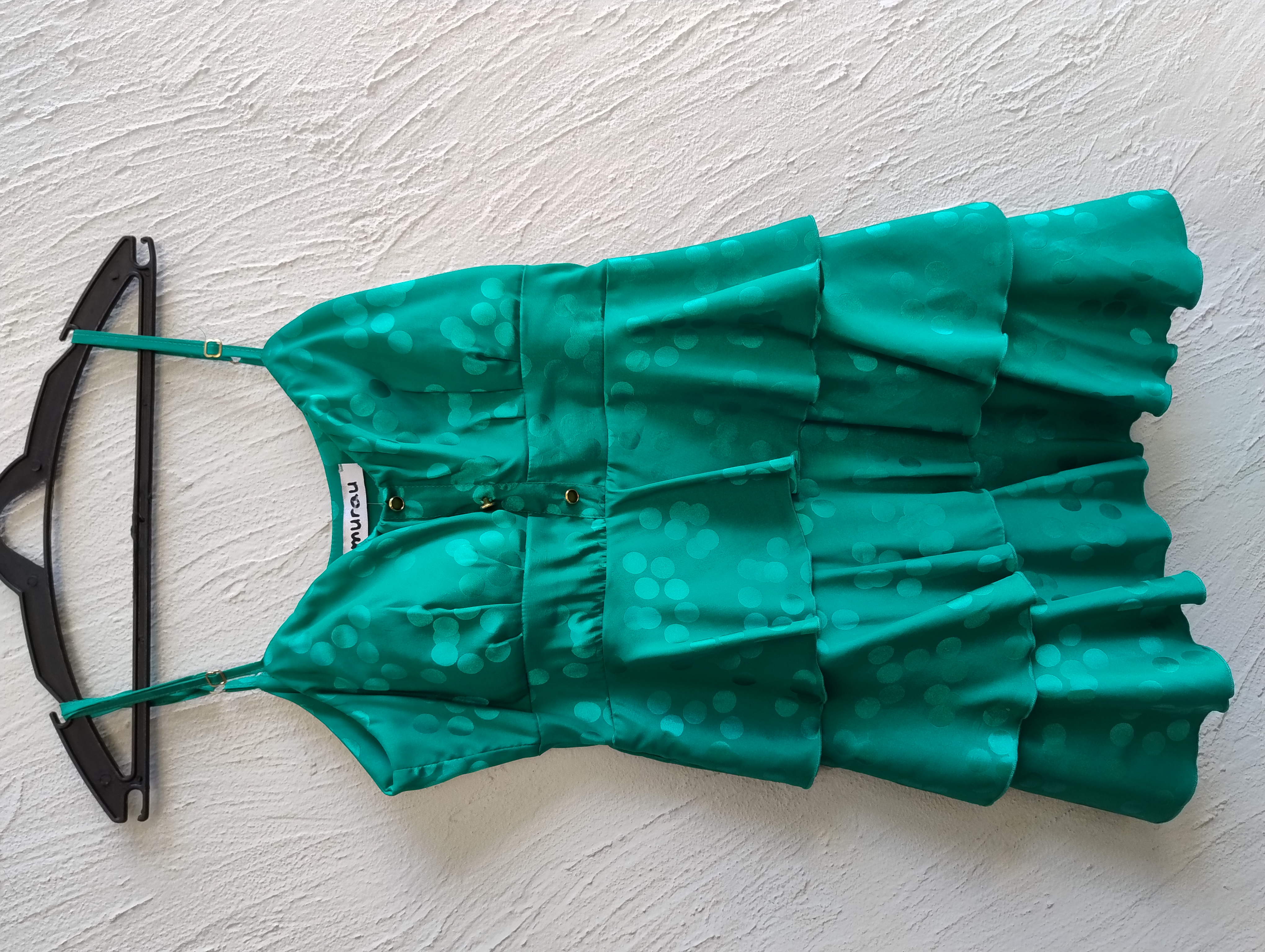 Blusa verde de alças finas, P