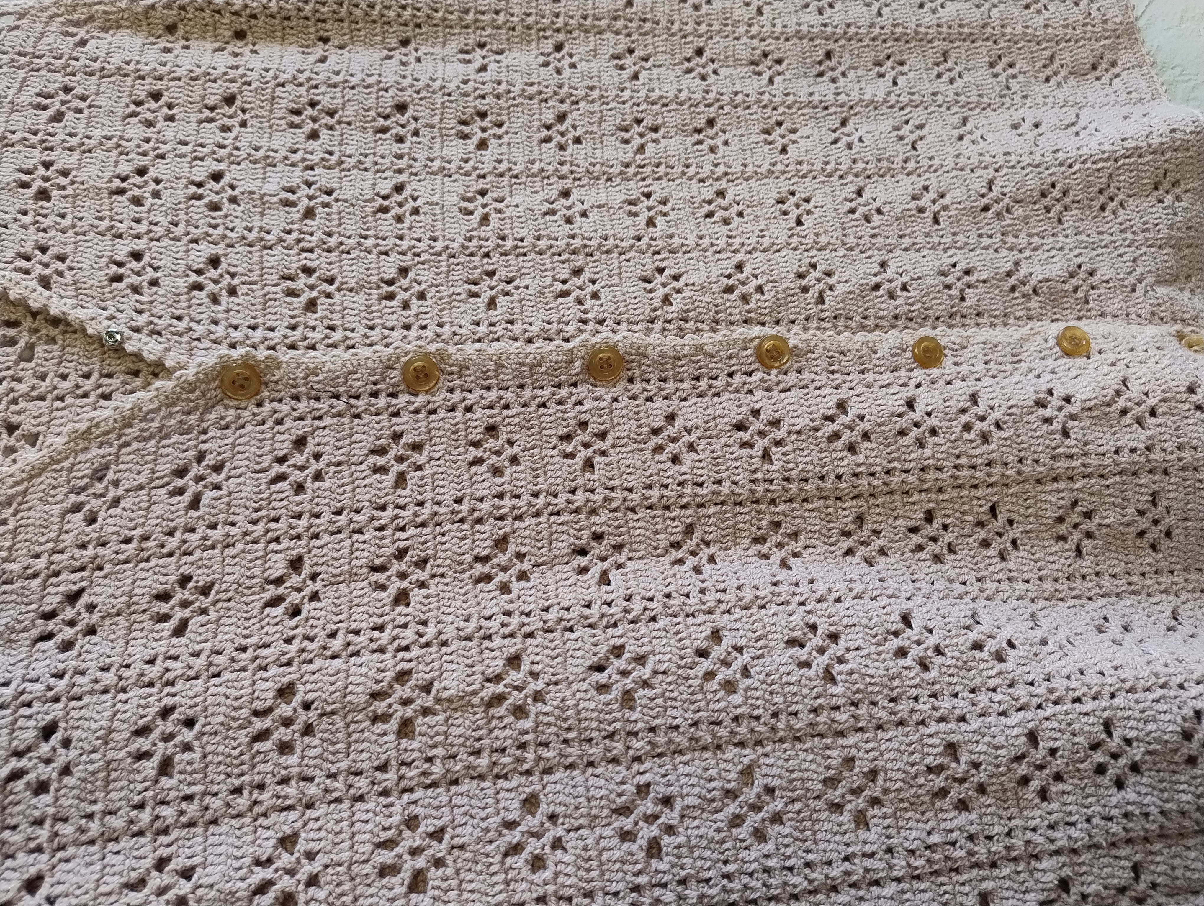 Colete de crochê bege -G