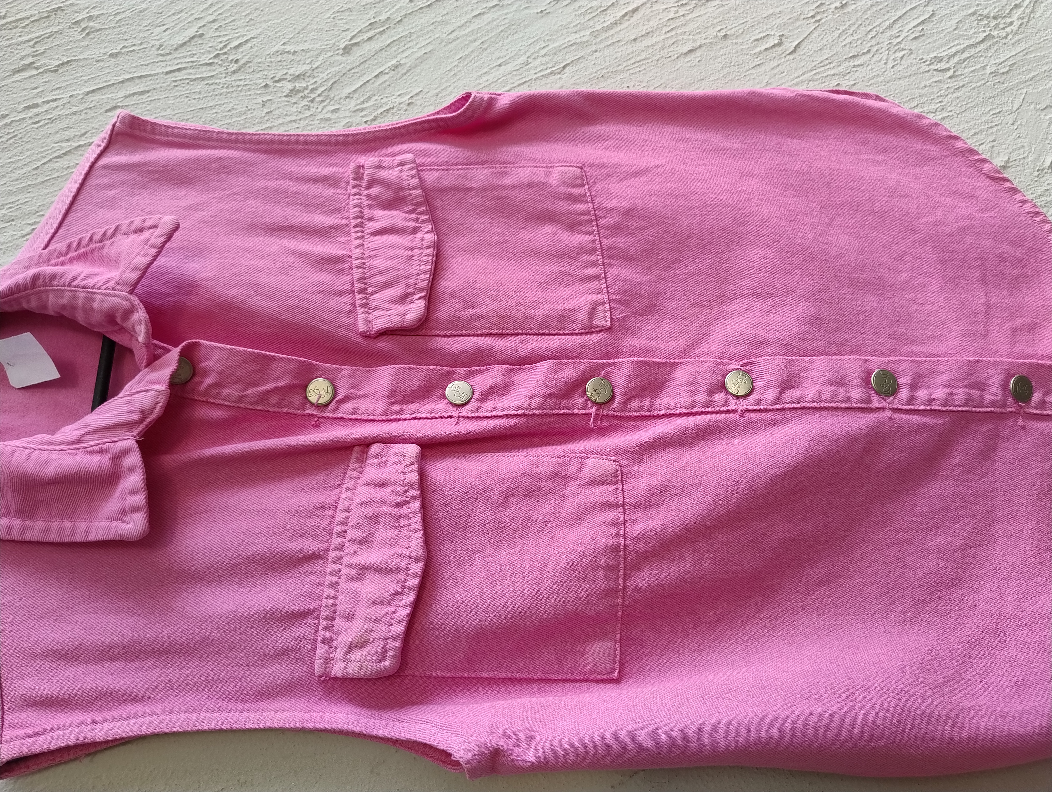 Colete rosa sem mangas - M