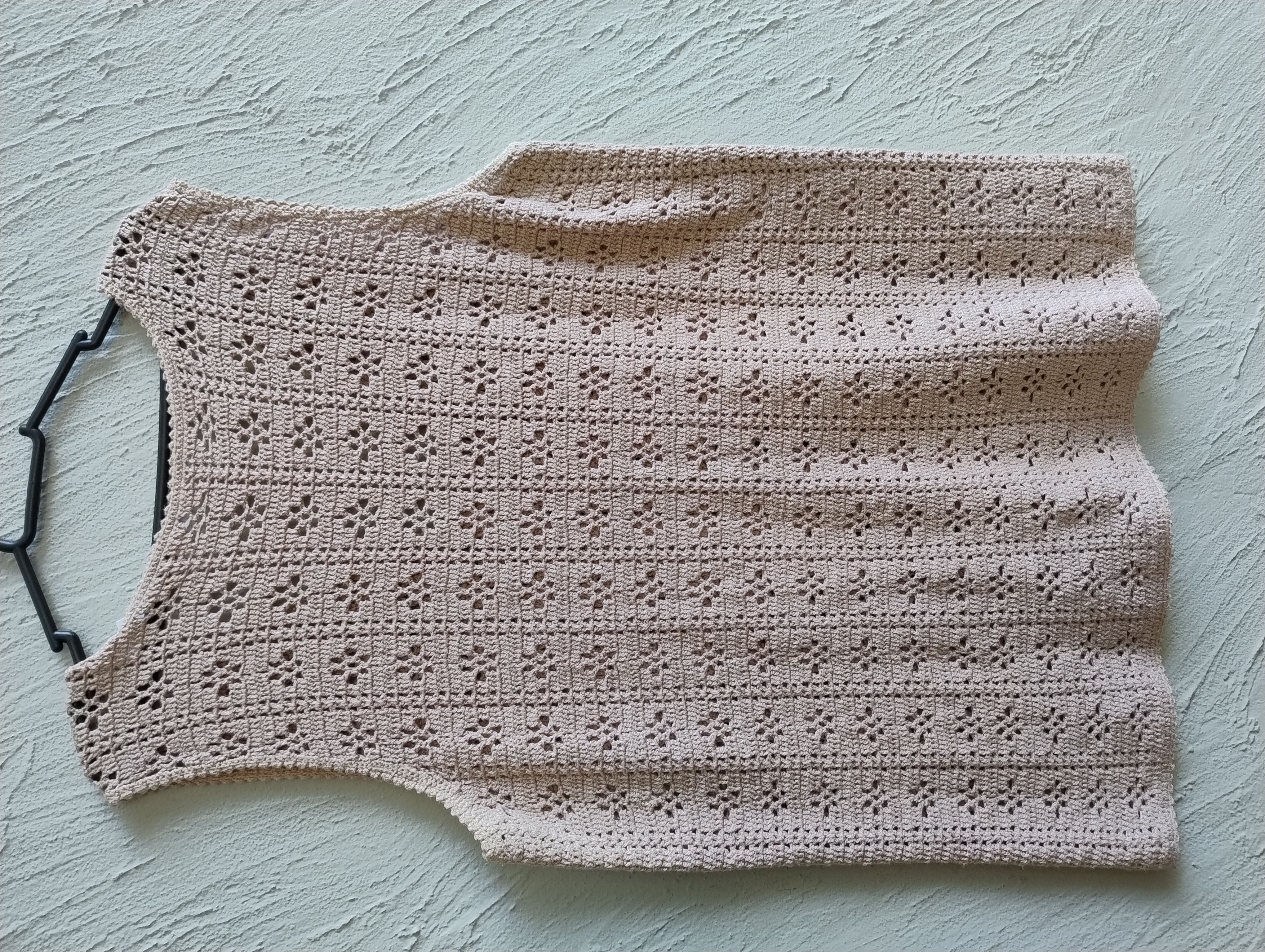 Colete de crochê bege -G