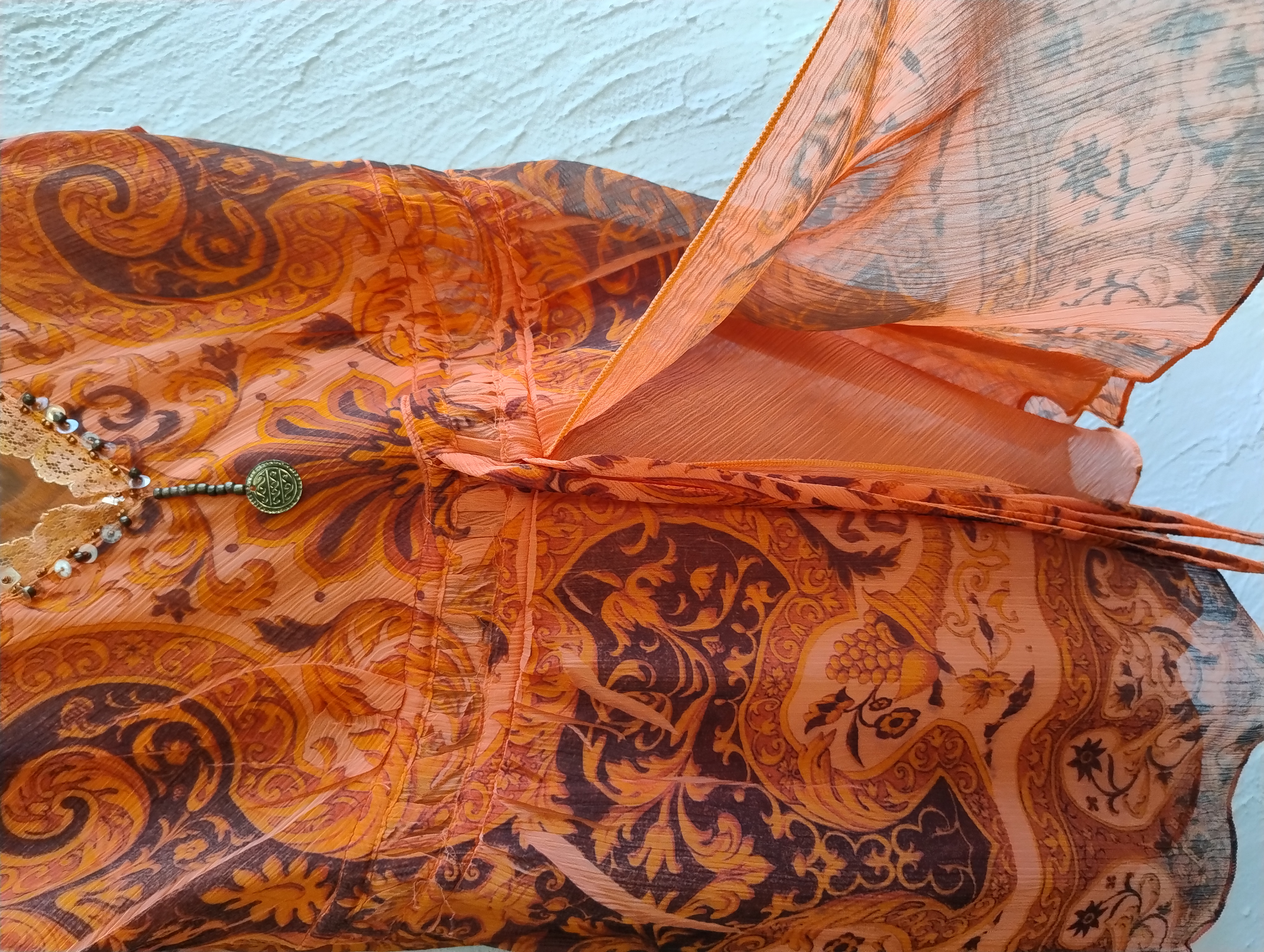 Blusa estampada laranja, P 