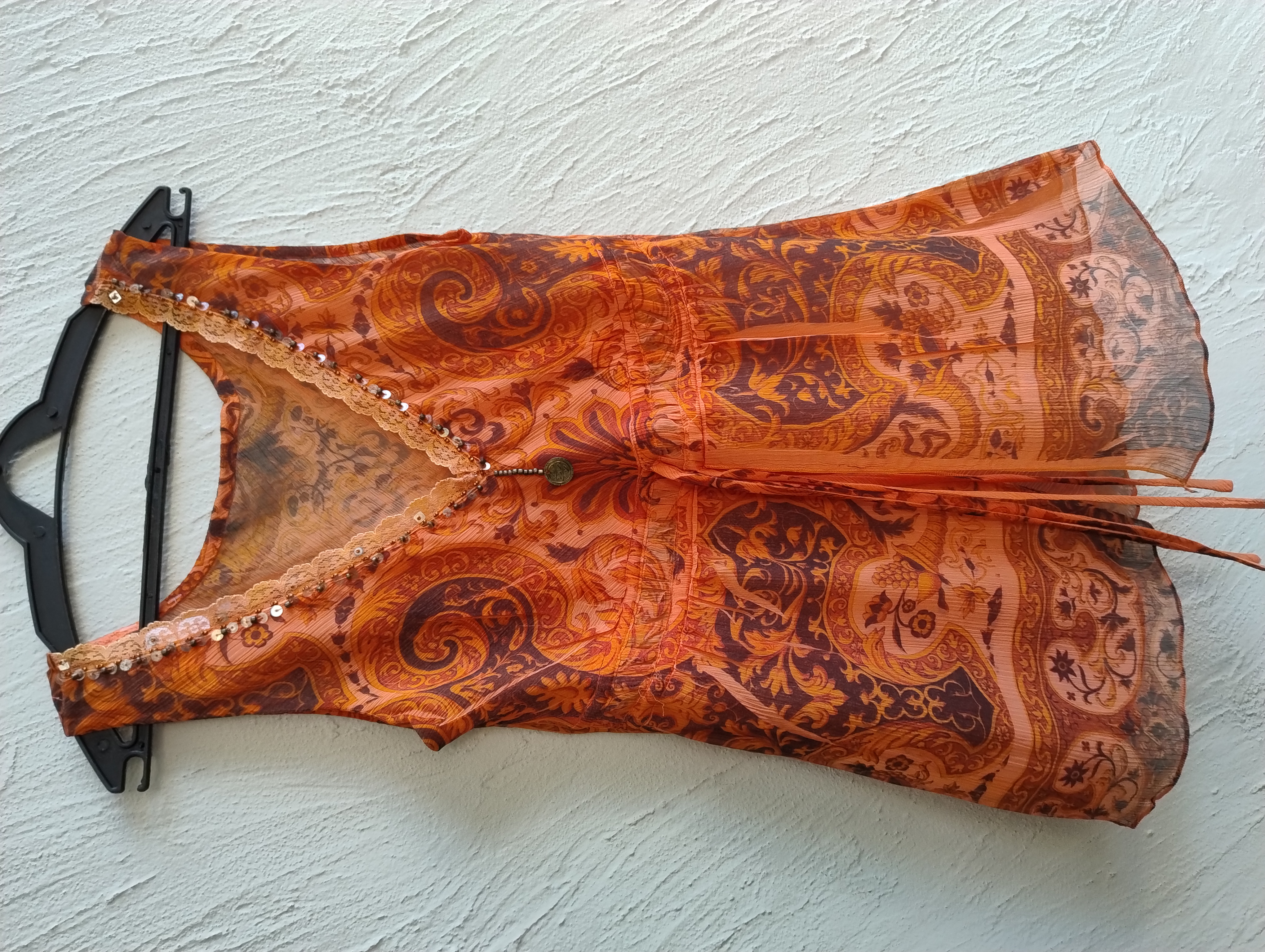 Blusa estampada laranja, P 