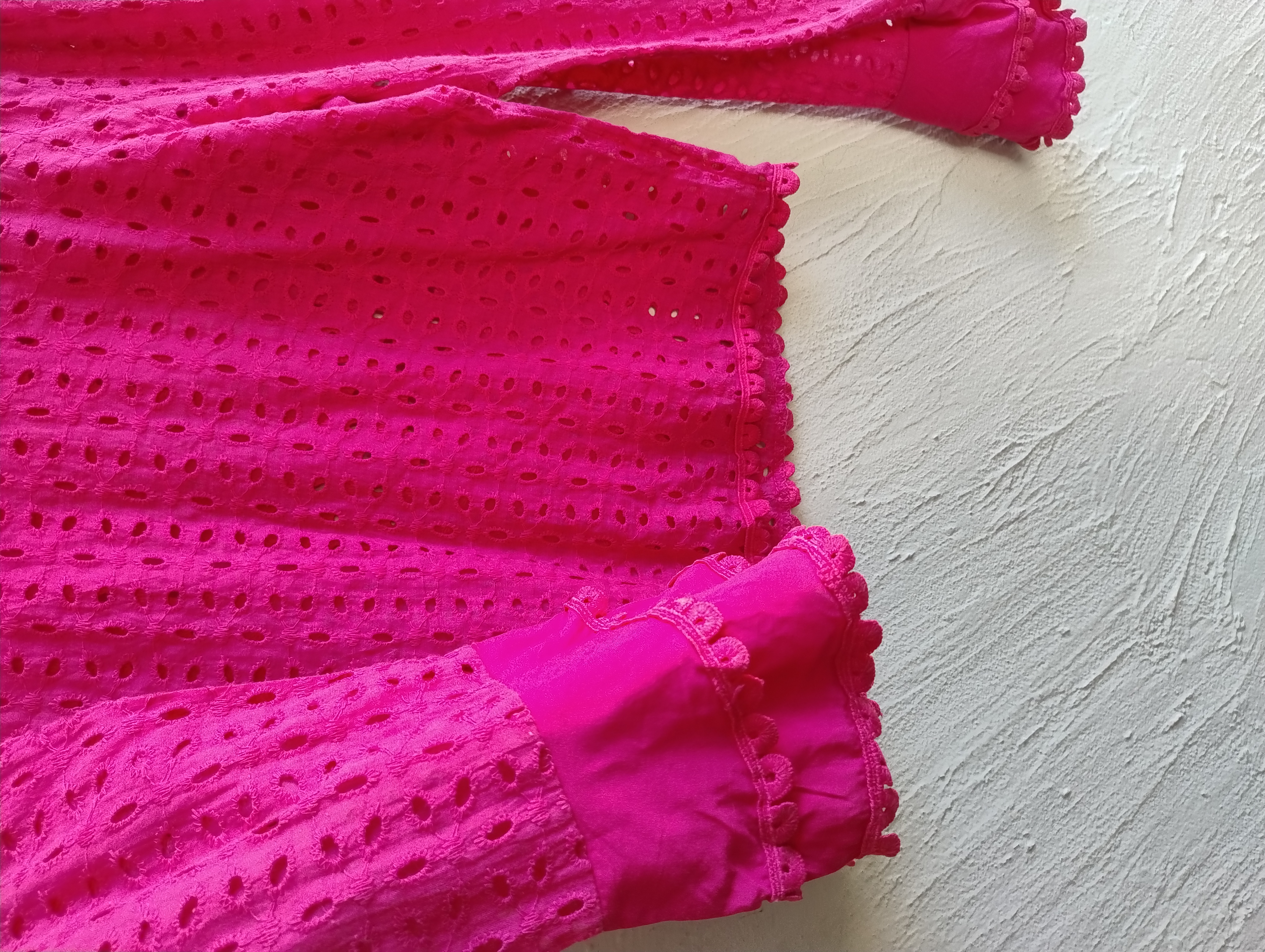 Blusa tipo bata rosa de manga longa G