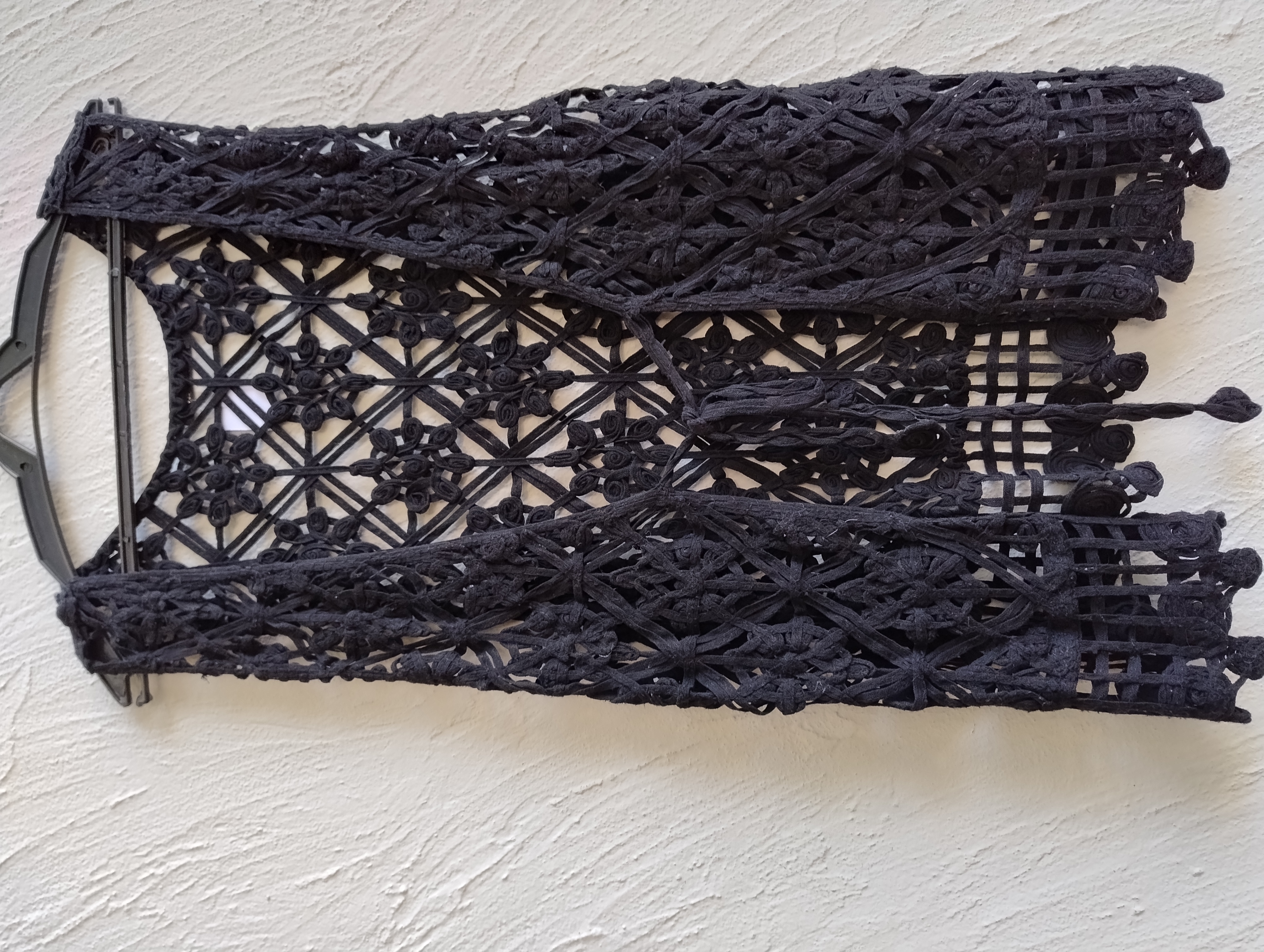 Colete de crochê preto -G