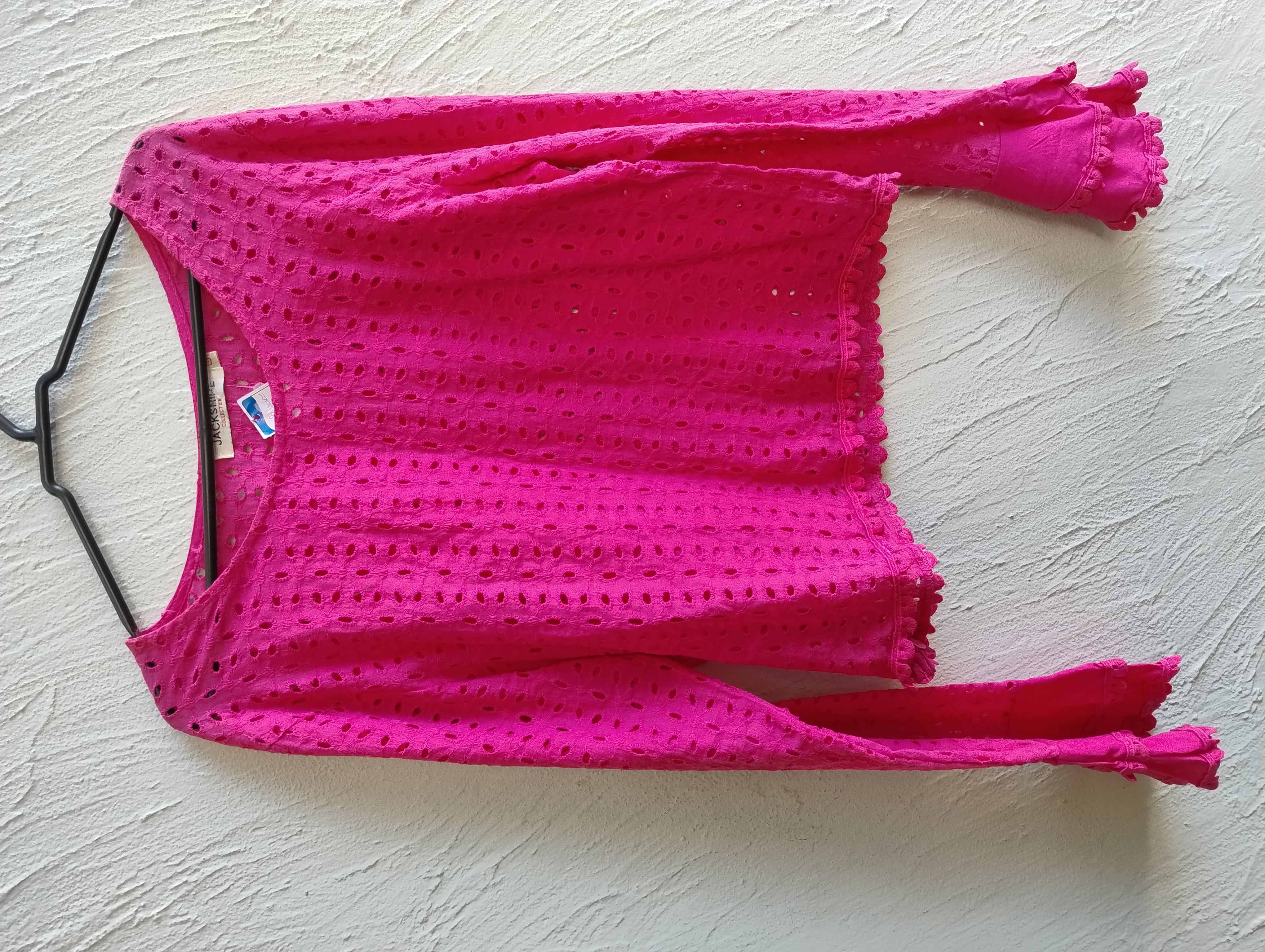 Blusa tipo bata rosa de manga longa G