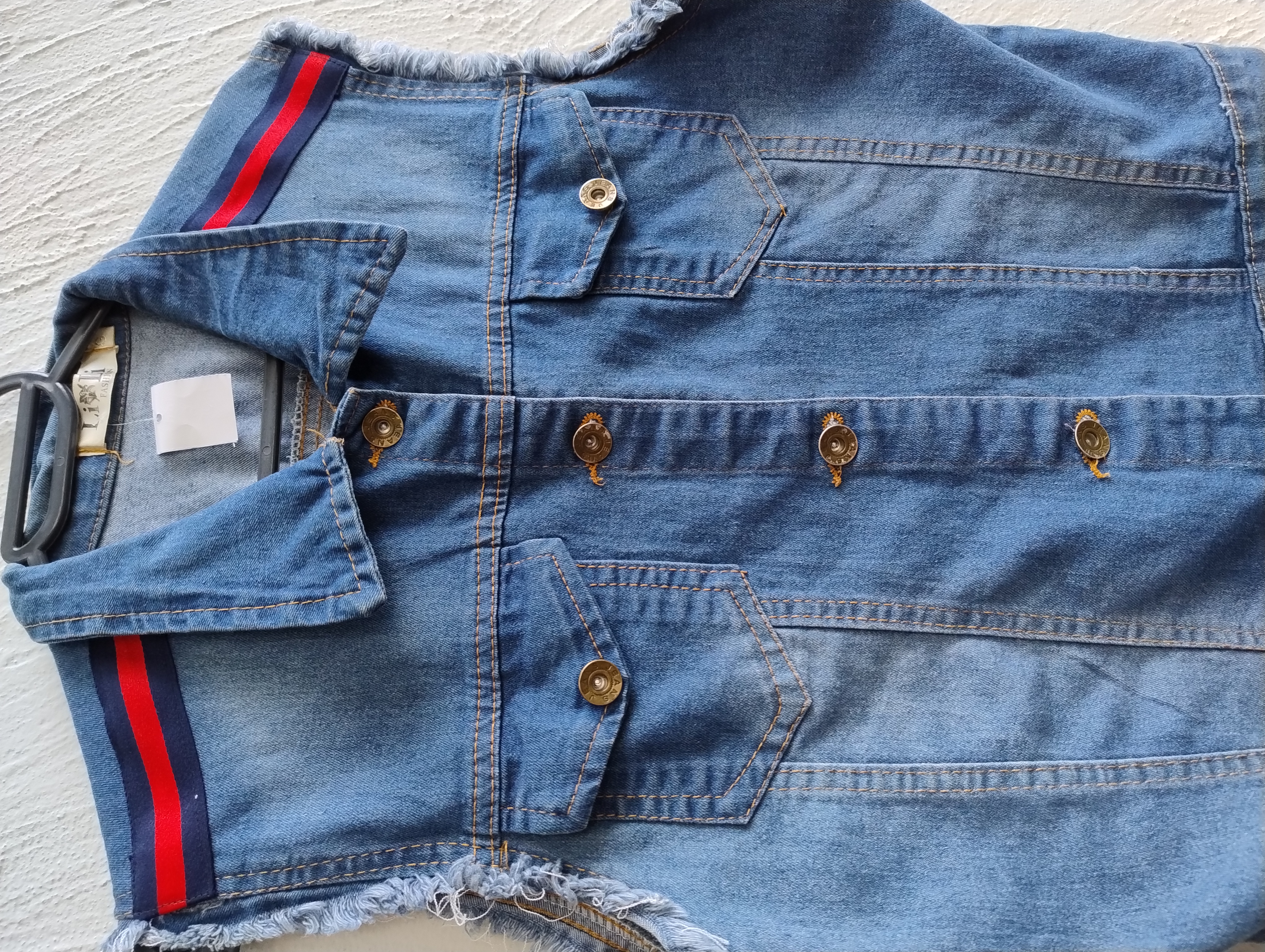 Colete jeans feminino - G