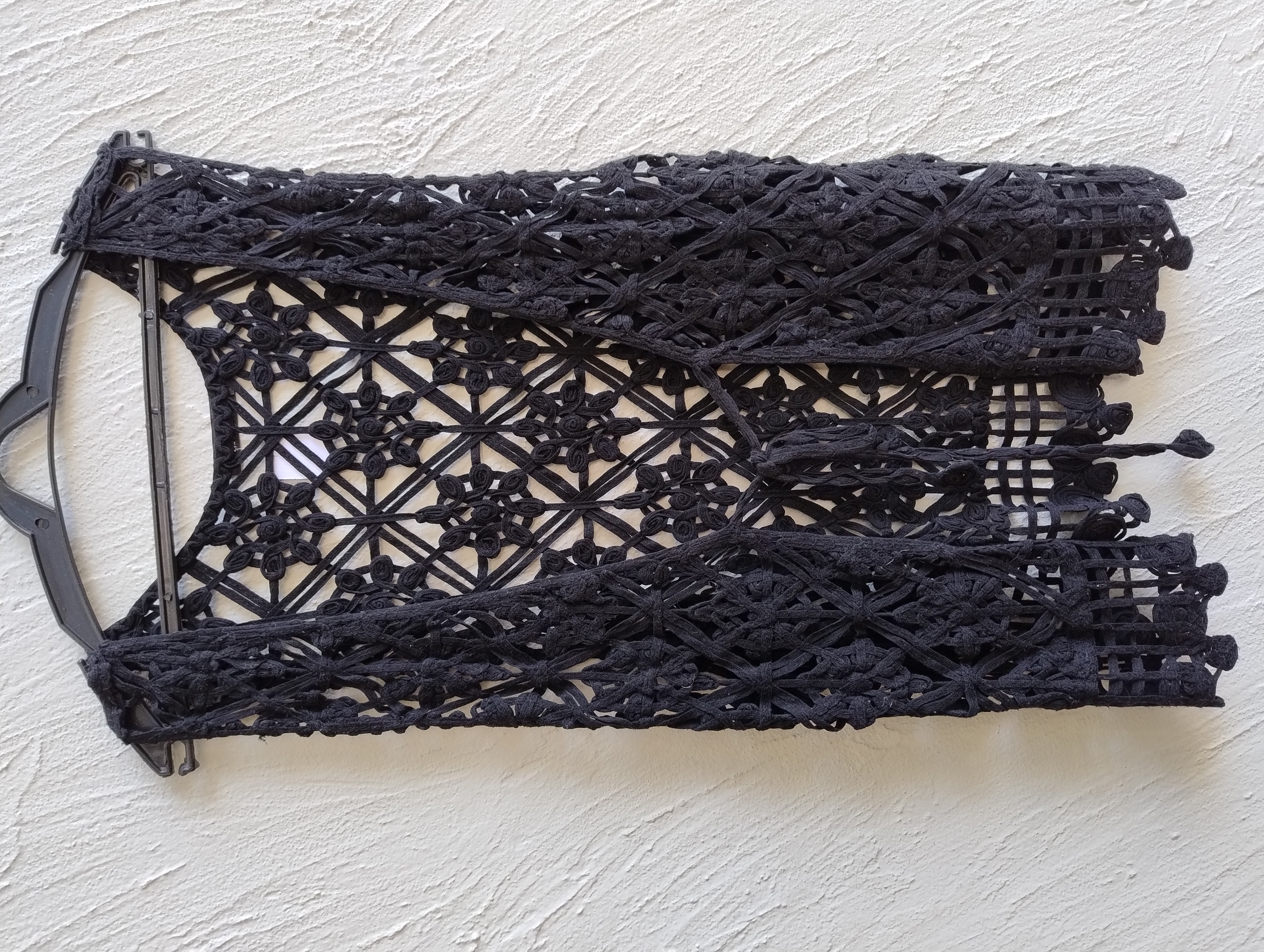 Colete de crochê preto -G