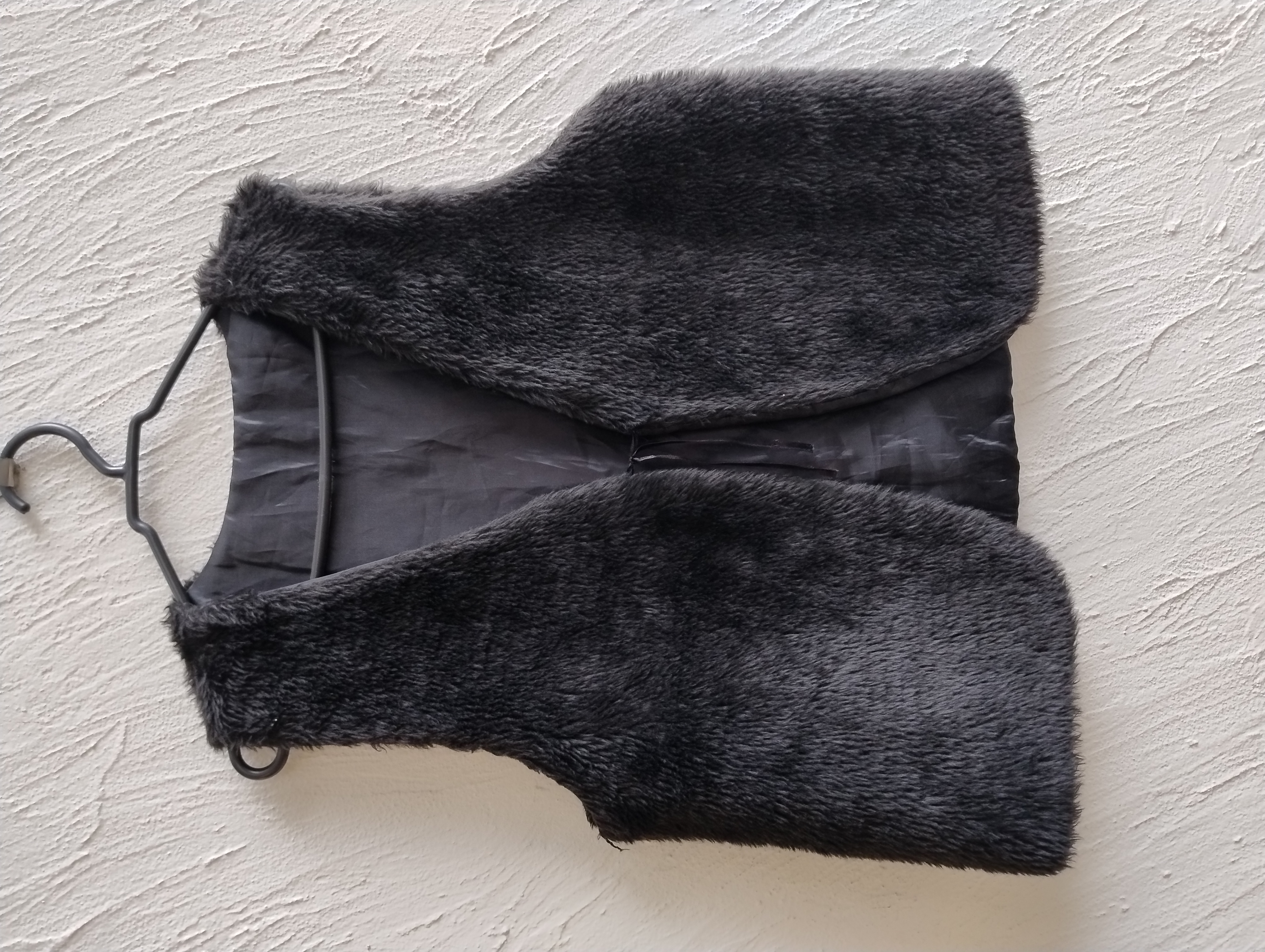 Colete de pele sintética preto - M