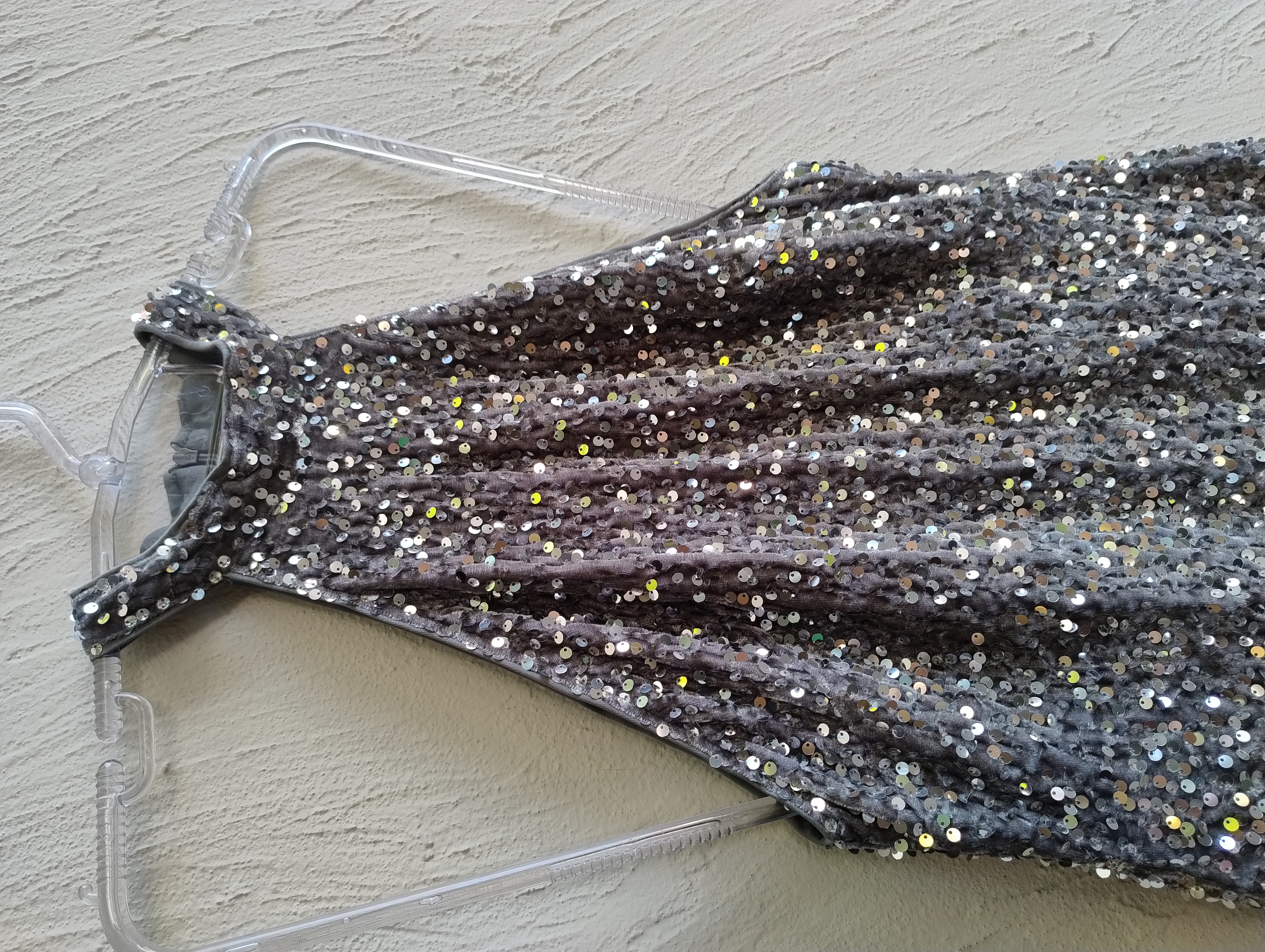 Vestido de paetês prata