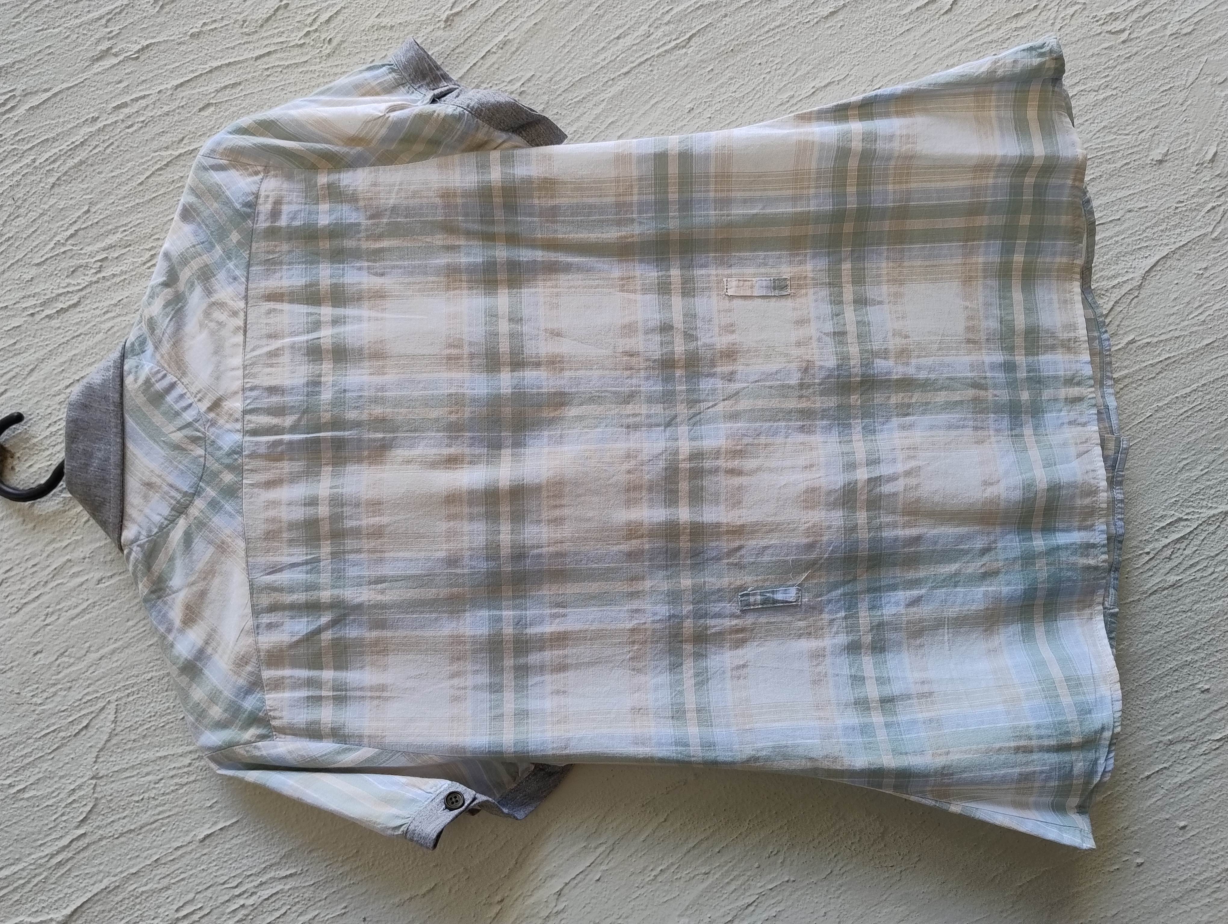 Camisa xadrez manga curta Feminina, P