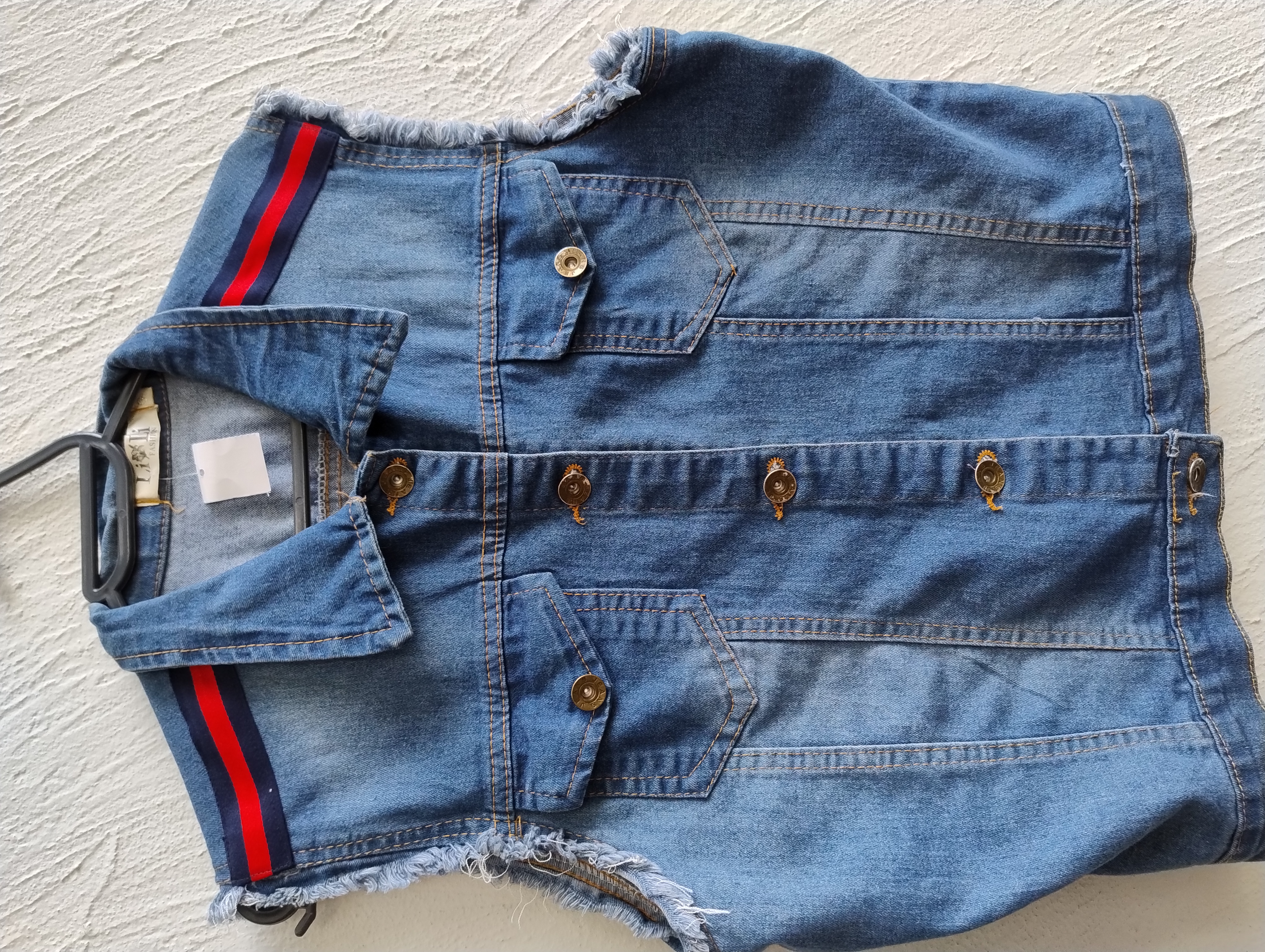 Colete jeans feminino - G