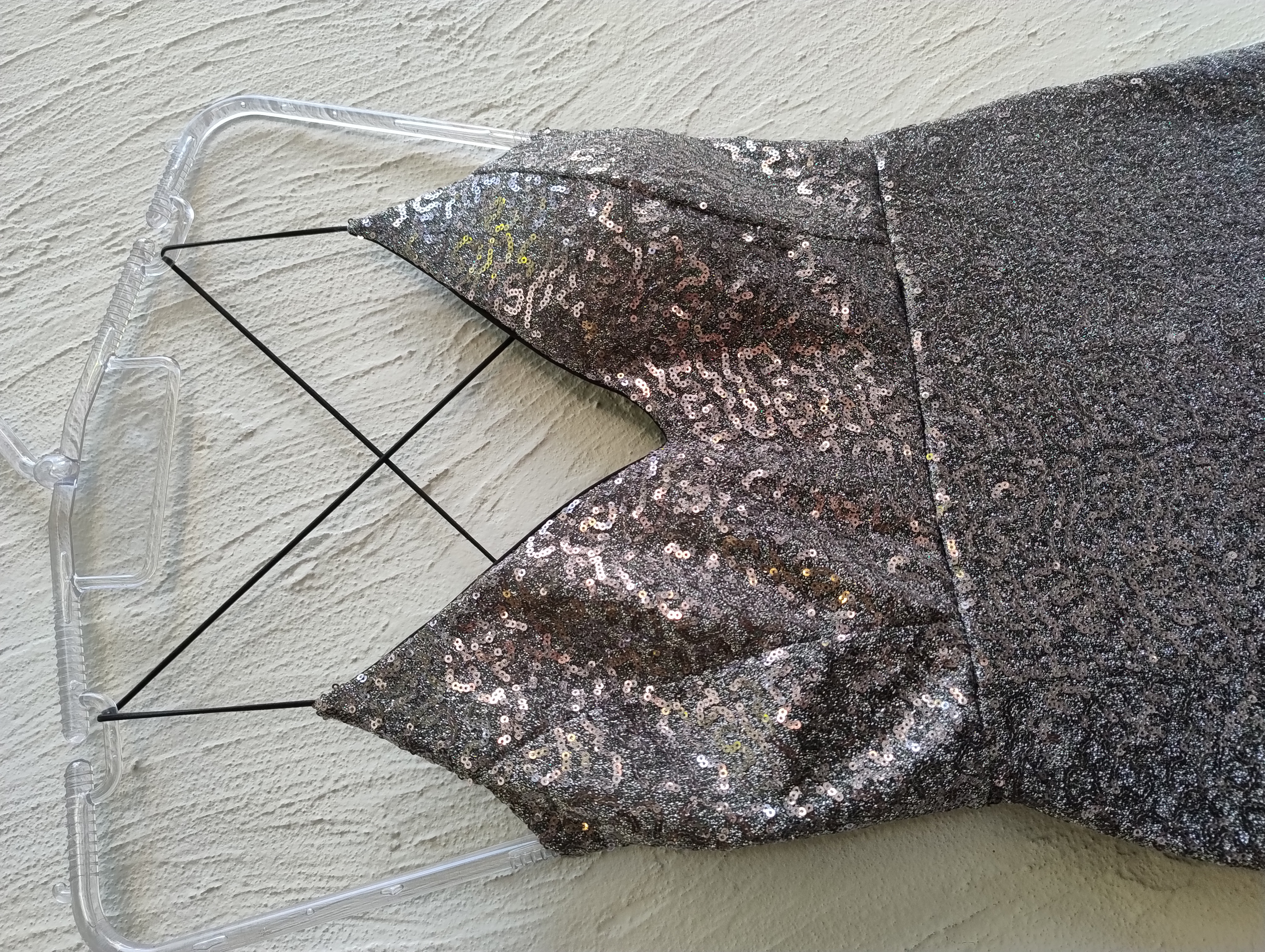 Vestido Prateado de Paetês