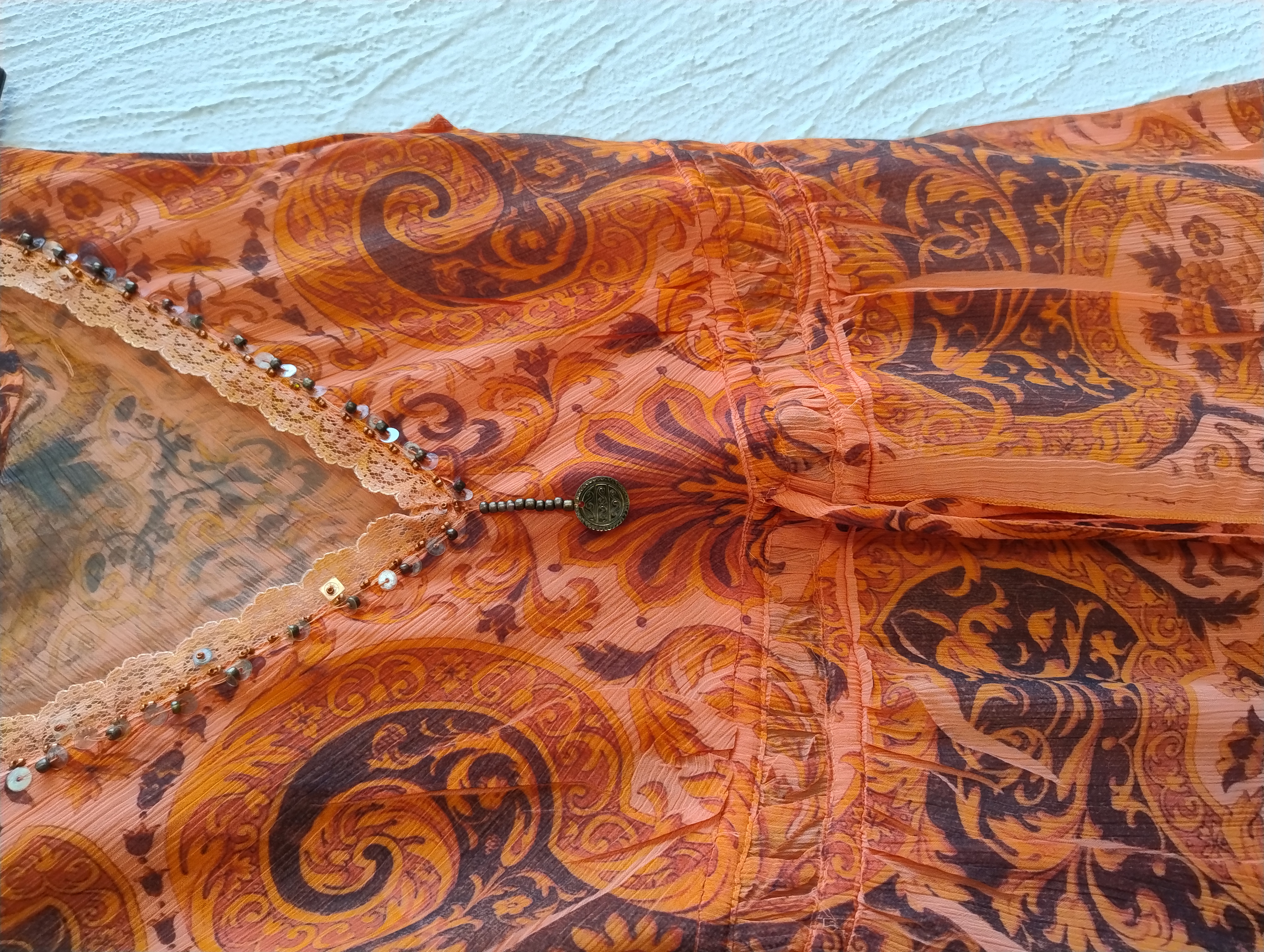 Blusa estampada laranja, P 