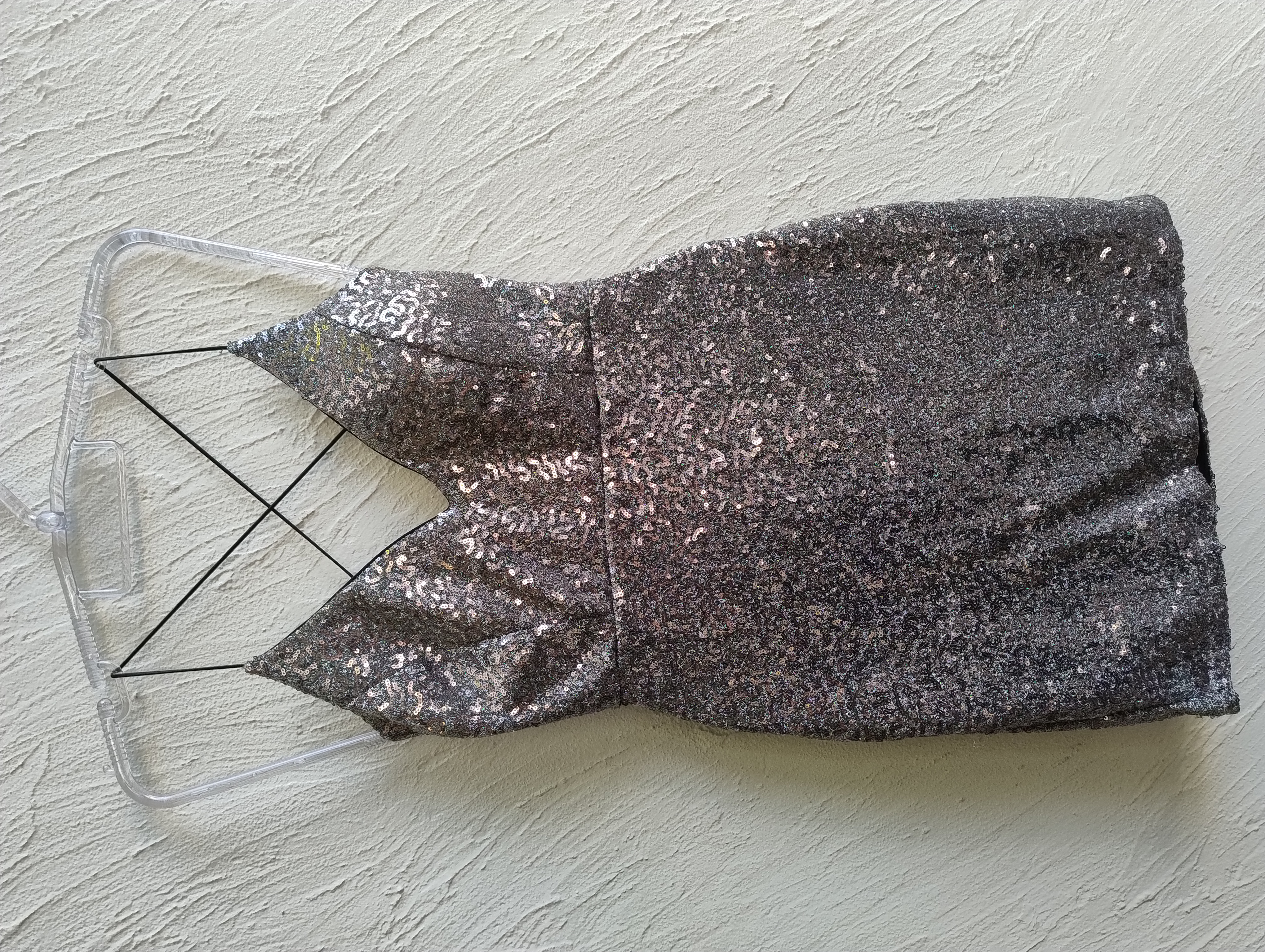 Vestido Prateado de Paetês