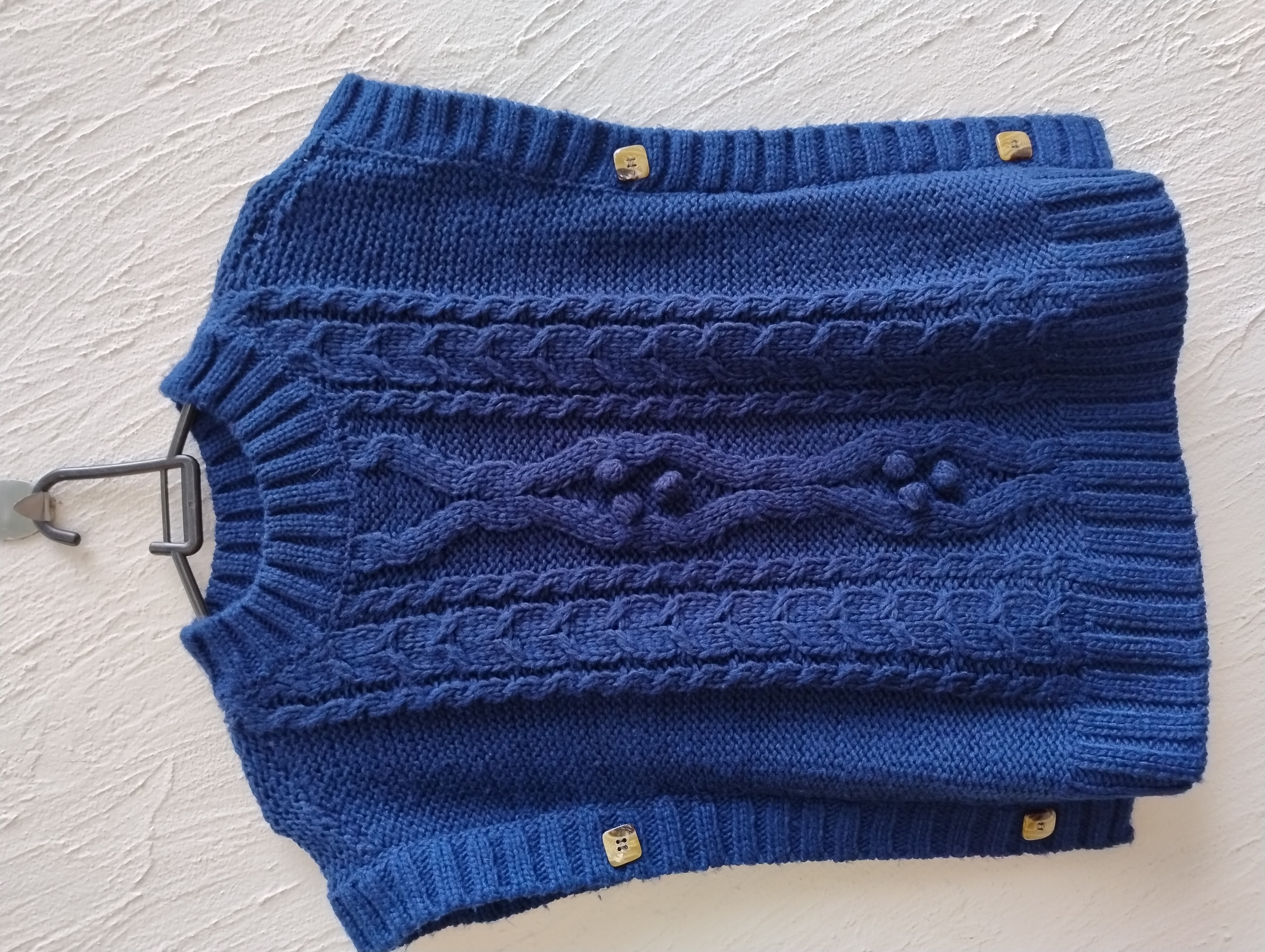 Colete de lã azul - P