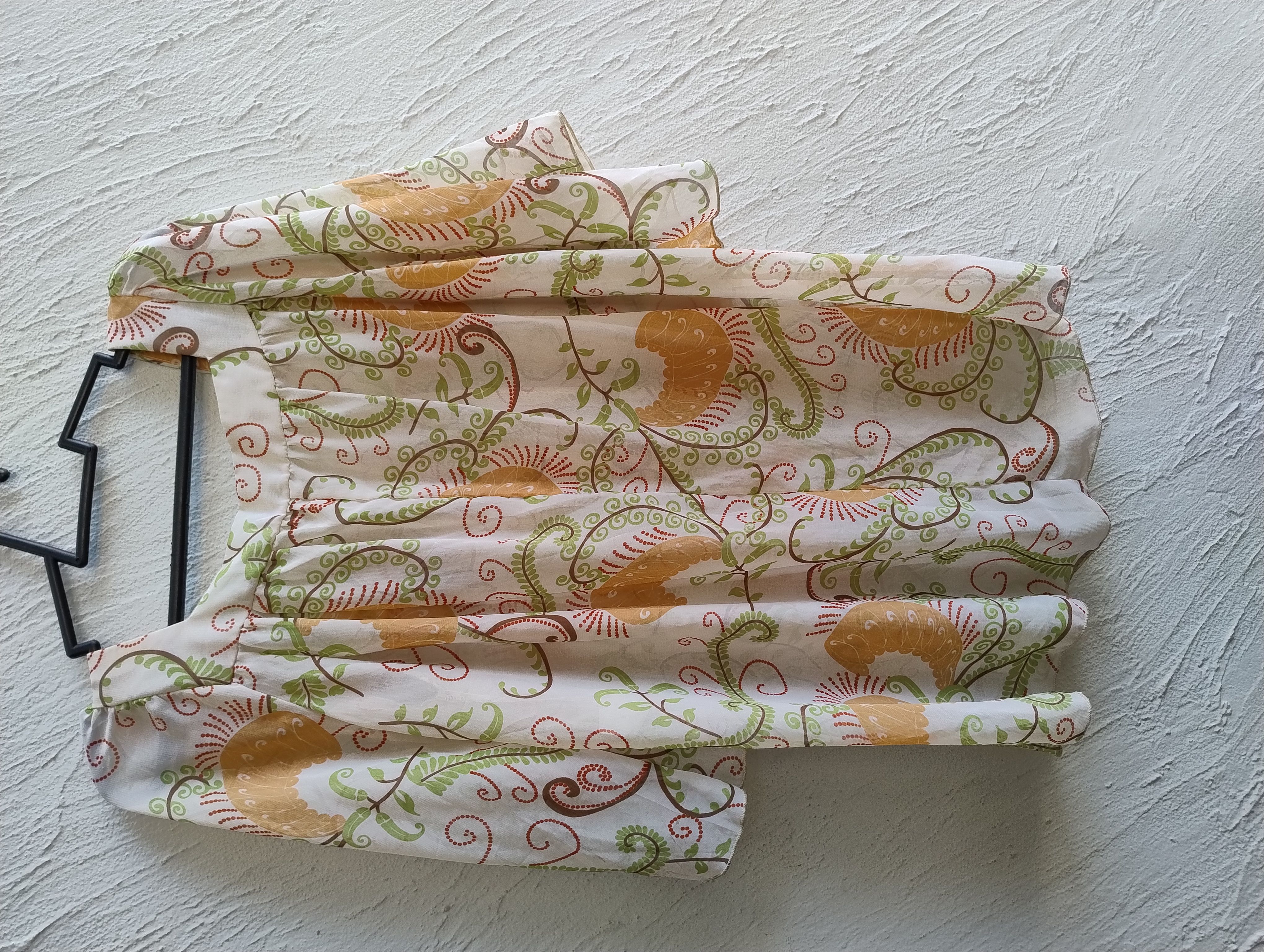 Bata com manga flare estampado vintage P