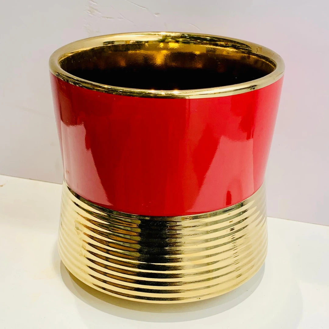 Ceramic Pot Golden Ring Iris 6 Inch