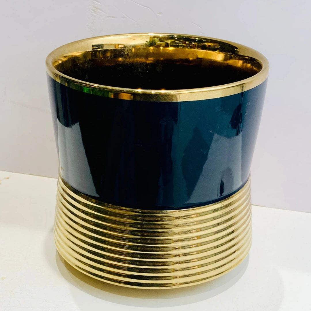 Ceramic Pot Golden Ring Iris 6 Inch
