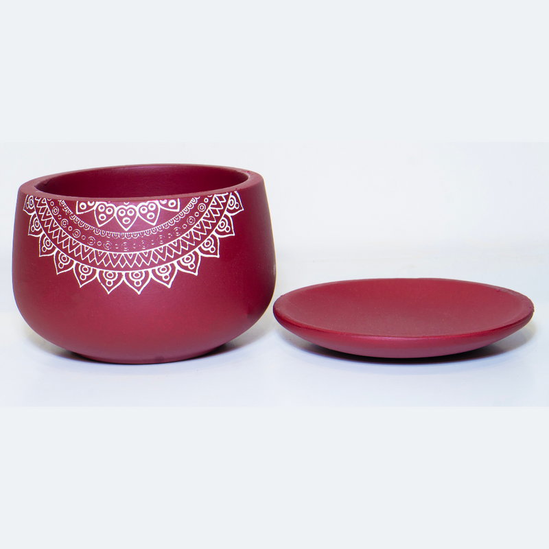 Terracotta Pot & Plate Handpaint 5.5 Inch Color