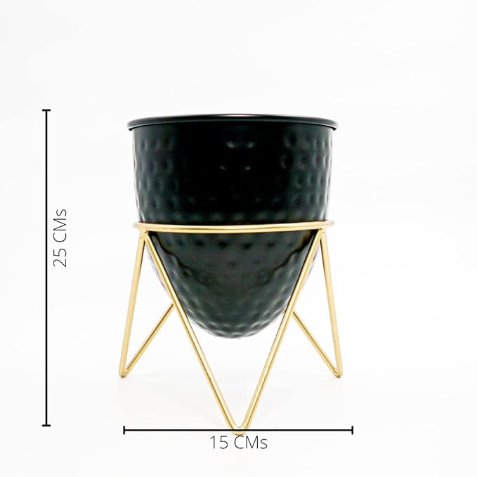 Metal Planter with Stand Small Tricone
