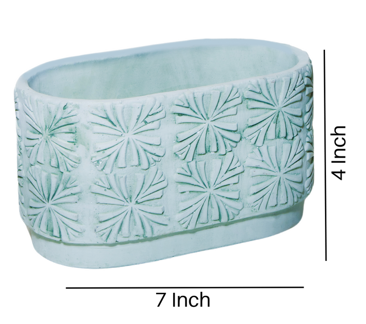 Cement Pot Succulent Rectangle Vista