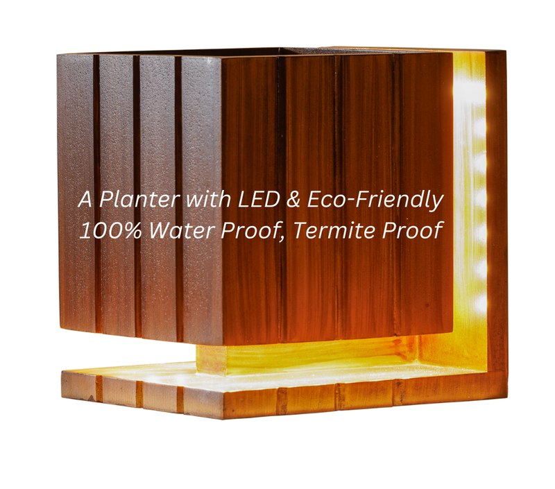 EcoWood Smart LED Planter Square Nightmagic