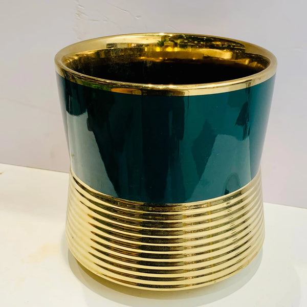 Ceramic Pot Golden Ring Iris 6 Inch